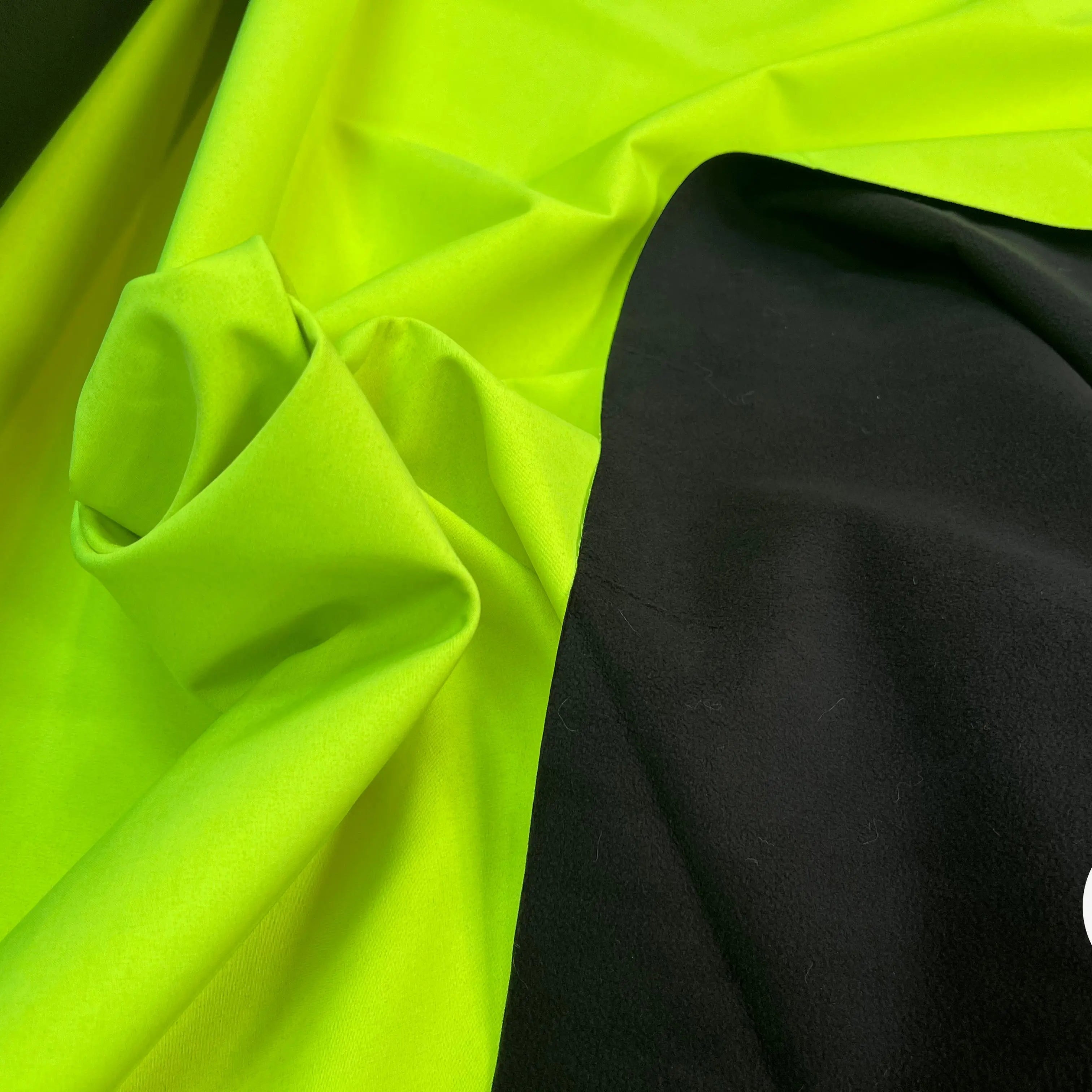 MICROPOLAIRE CONTRECOLLÉ OEKOTEX KC JAUNE FLUO/NOIR - My Little Coupon