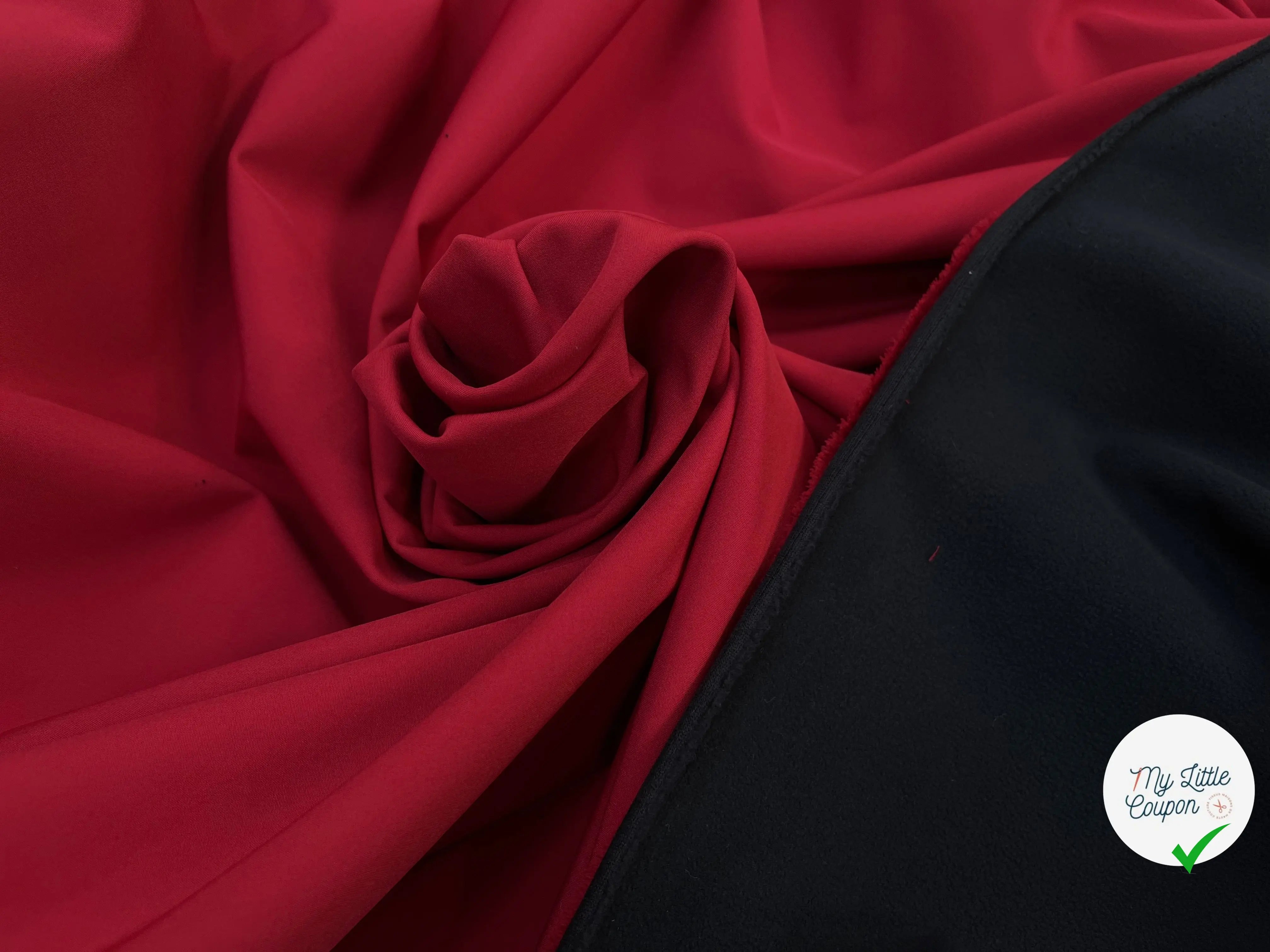 MICROPOLAIRE CONTRECOLLÉ OEKOTEX KC ROUGE/NOIR - My Little Coupon