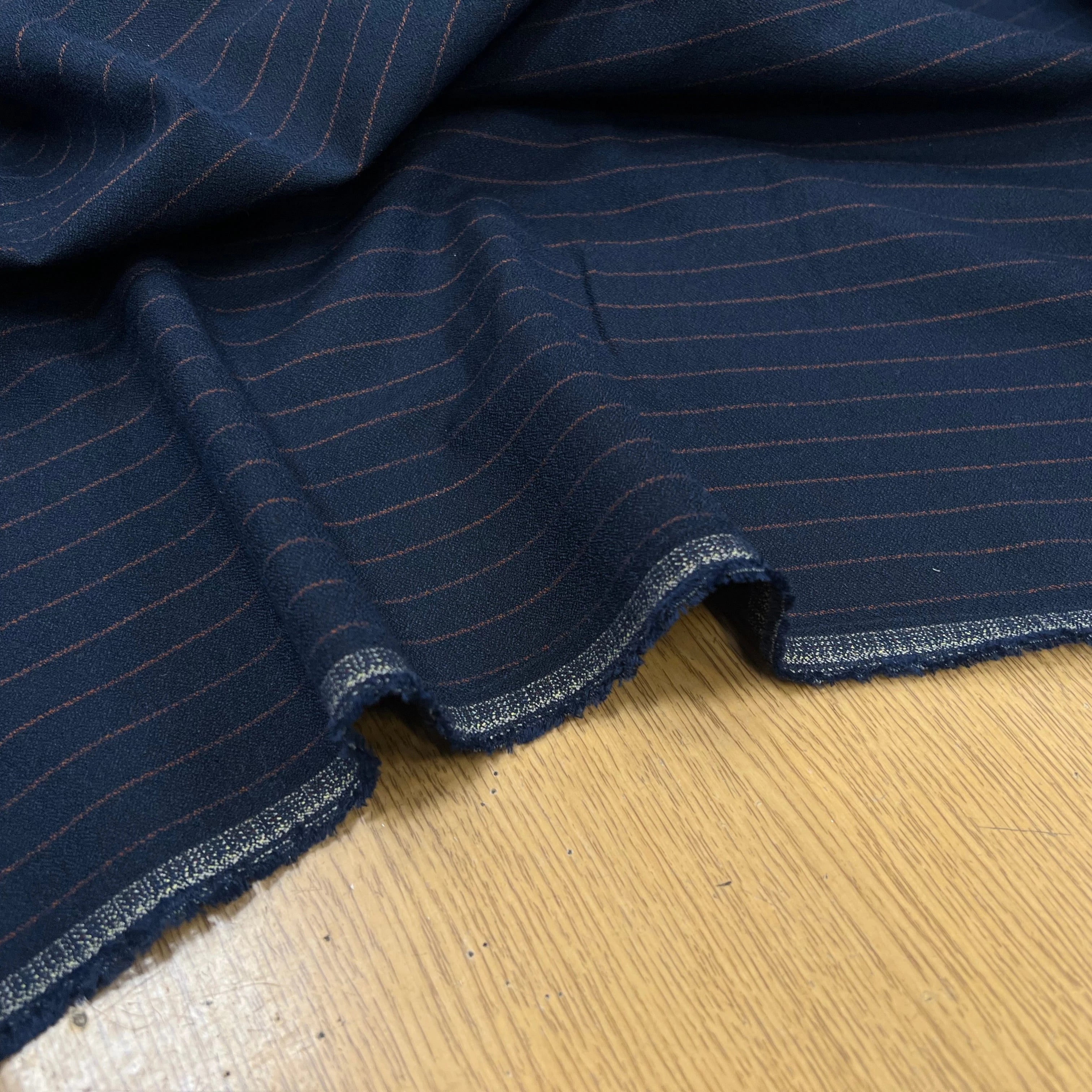 MILANO MOUSSE RAYÉ POLYESTER MARINE - My Little Coupon