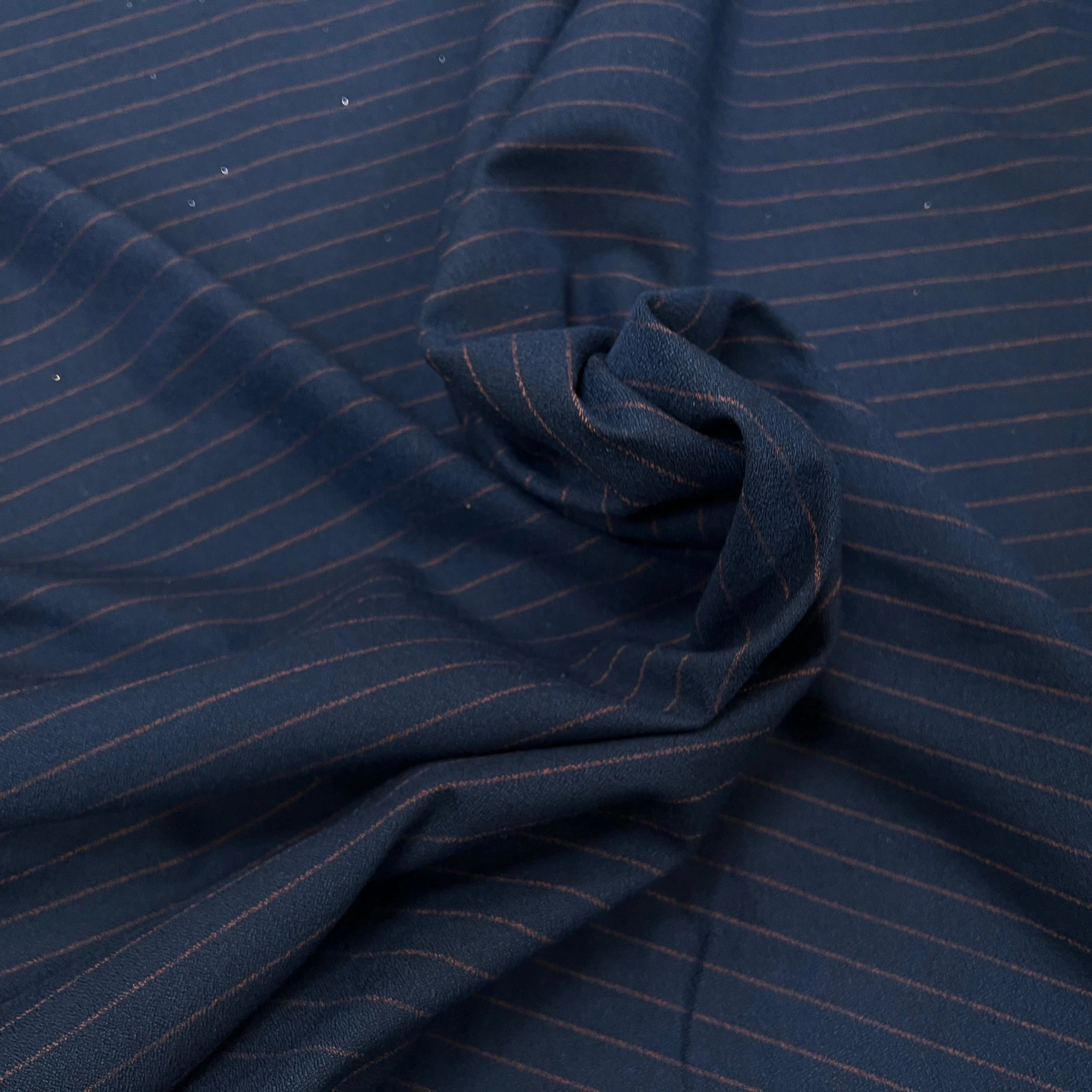 MILANO MOUSSE RAYÉ POLYESTER MARINE - My Little Coupon