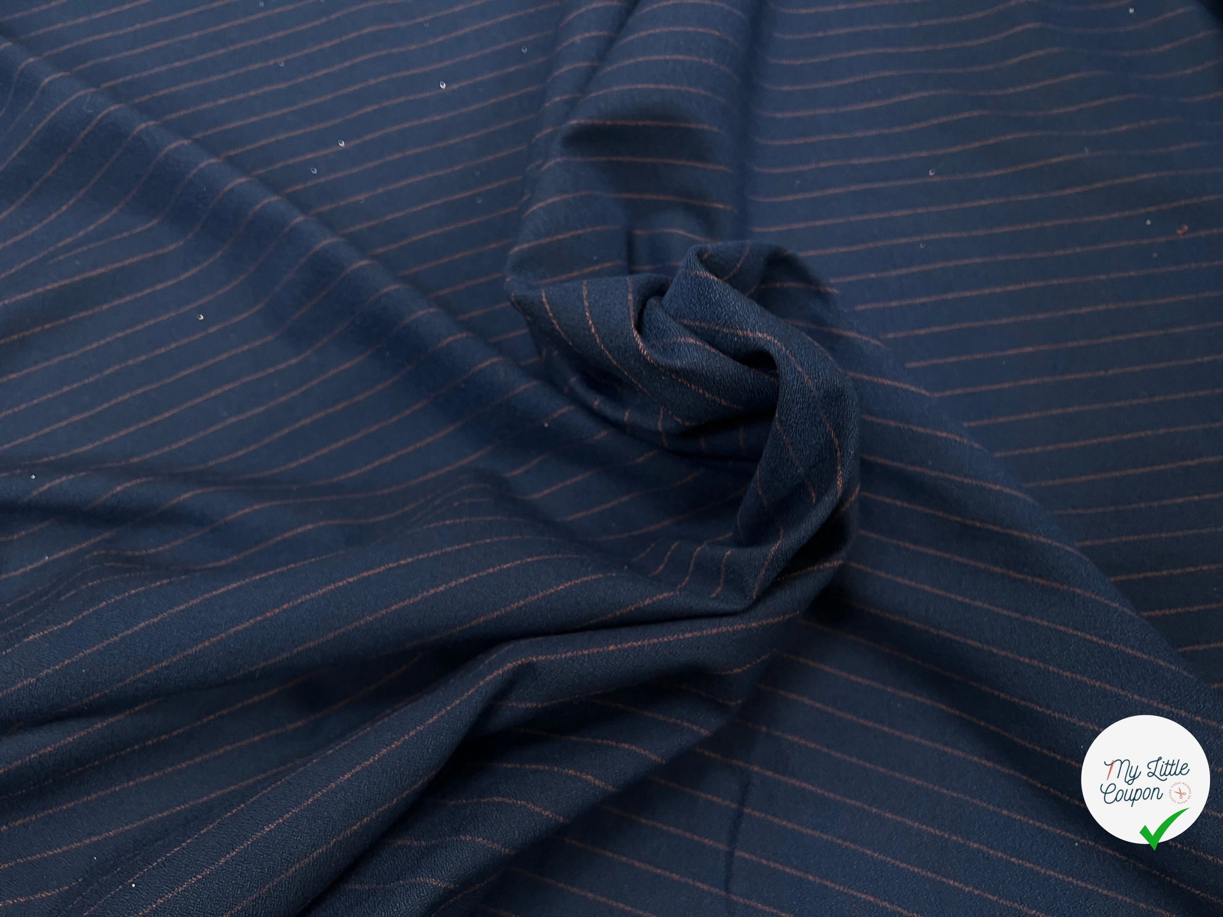 MILANO MOUSSE RAYÉ POLYESTER MARINE - My Little Coupon