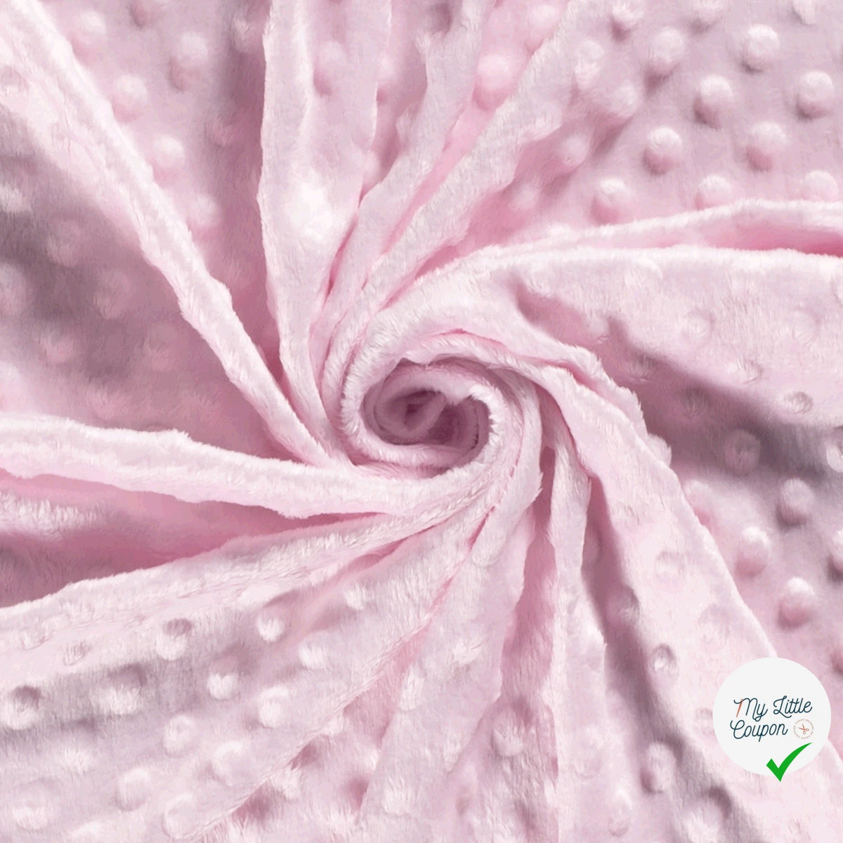 MINKY À POIS DOUX ROSE PÂLE - My Little Coupon