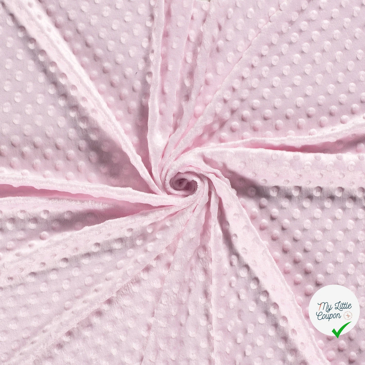 MINKY À POIS DOUX ROSE PÂLE - My Little Coupon