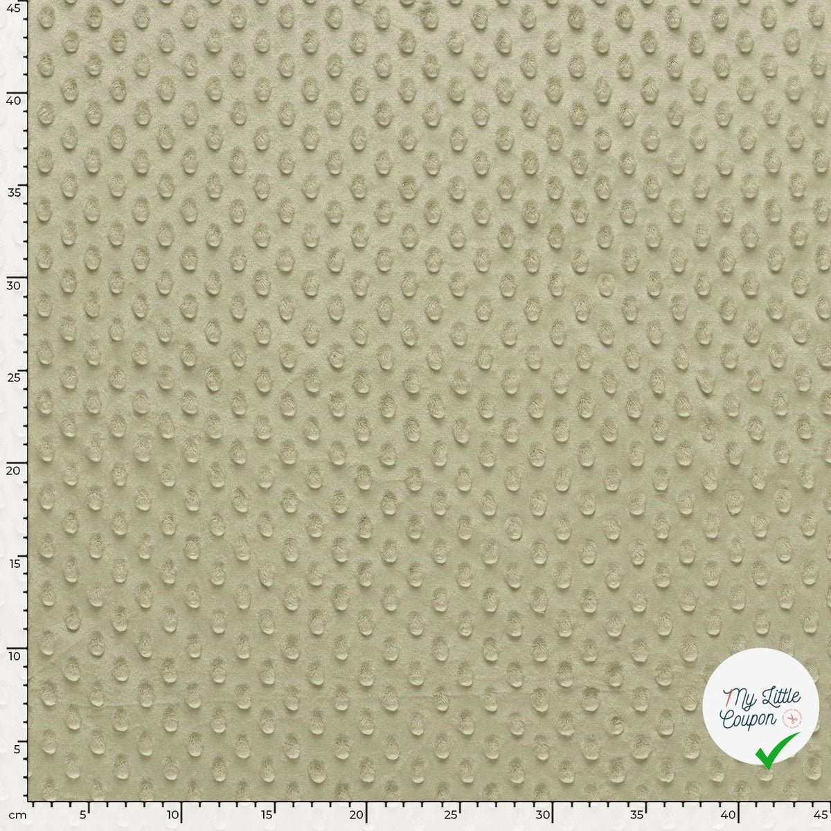 MINKY À POIS DOUX VERT OLIVE - My Little Coupon