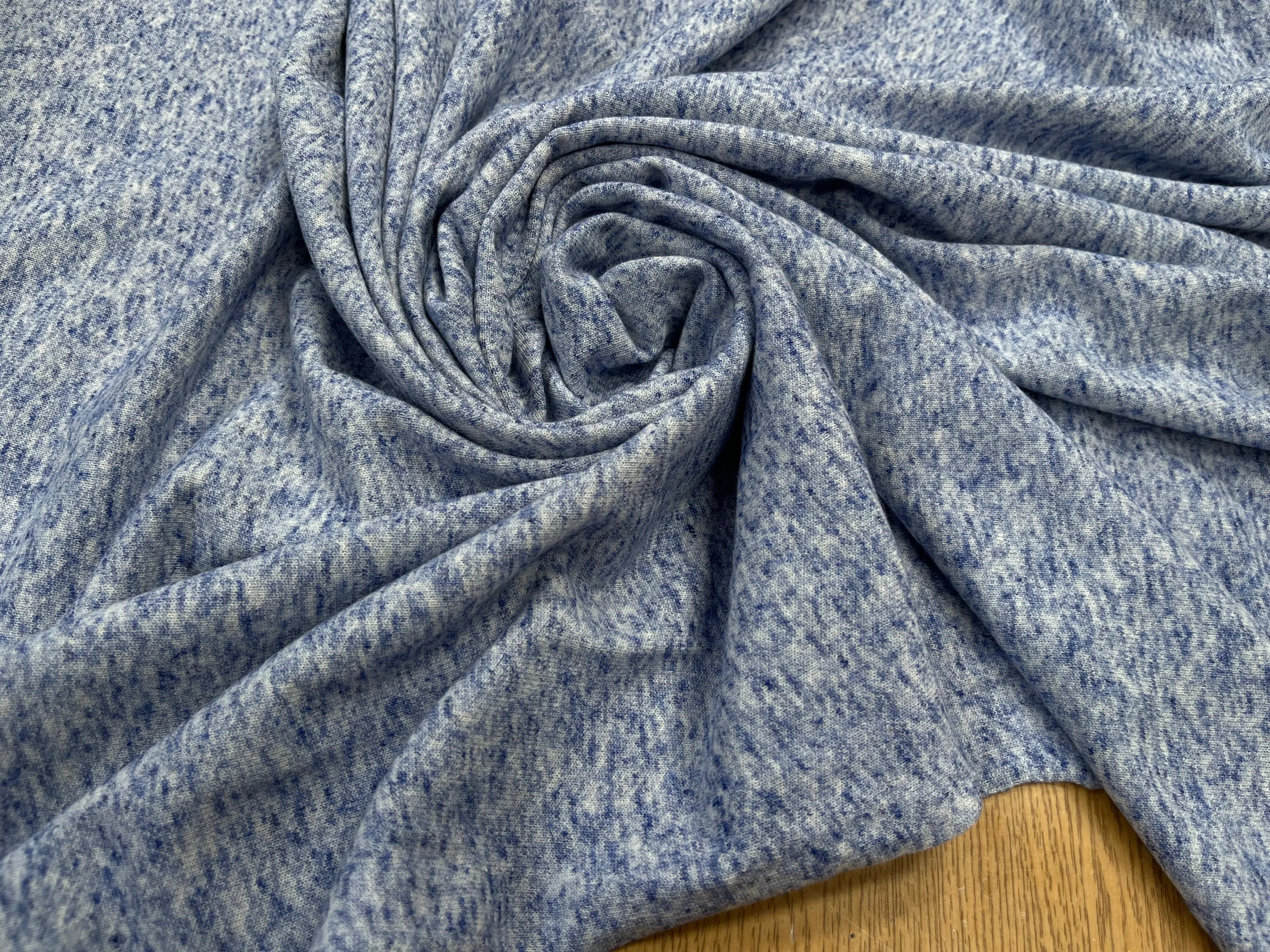 MOLLETON COTON CHINÉ BLEU - My Little Coupon