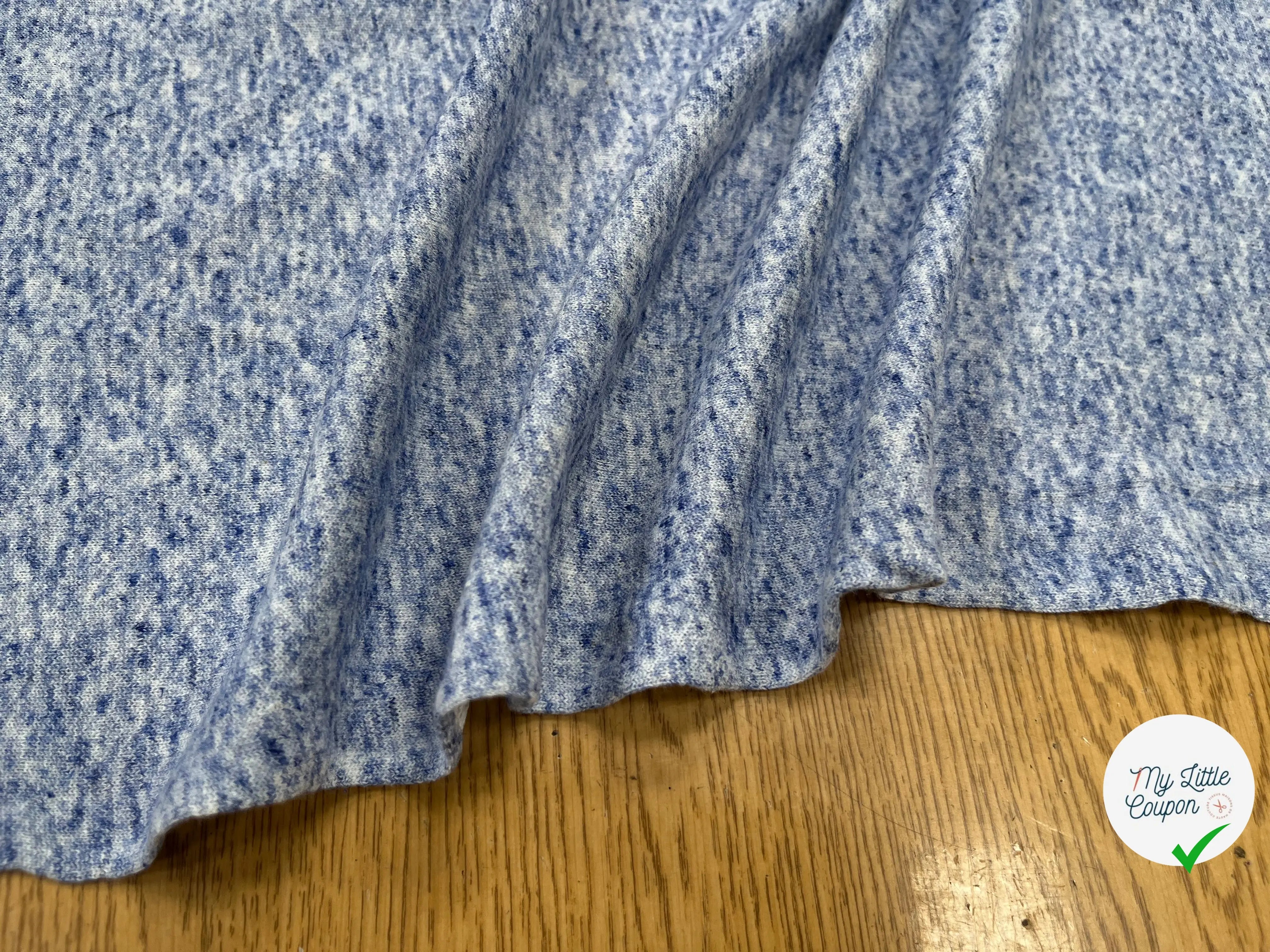 MOLLETON COTON CHINÉ BLEU - My Little Coupon
