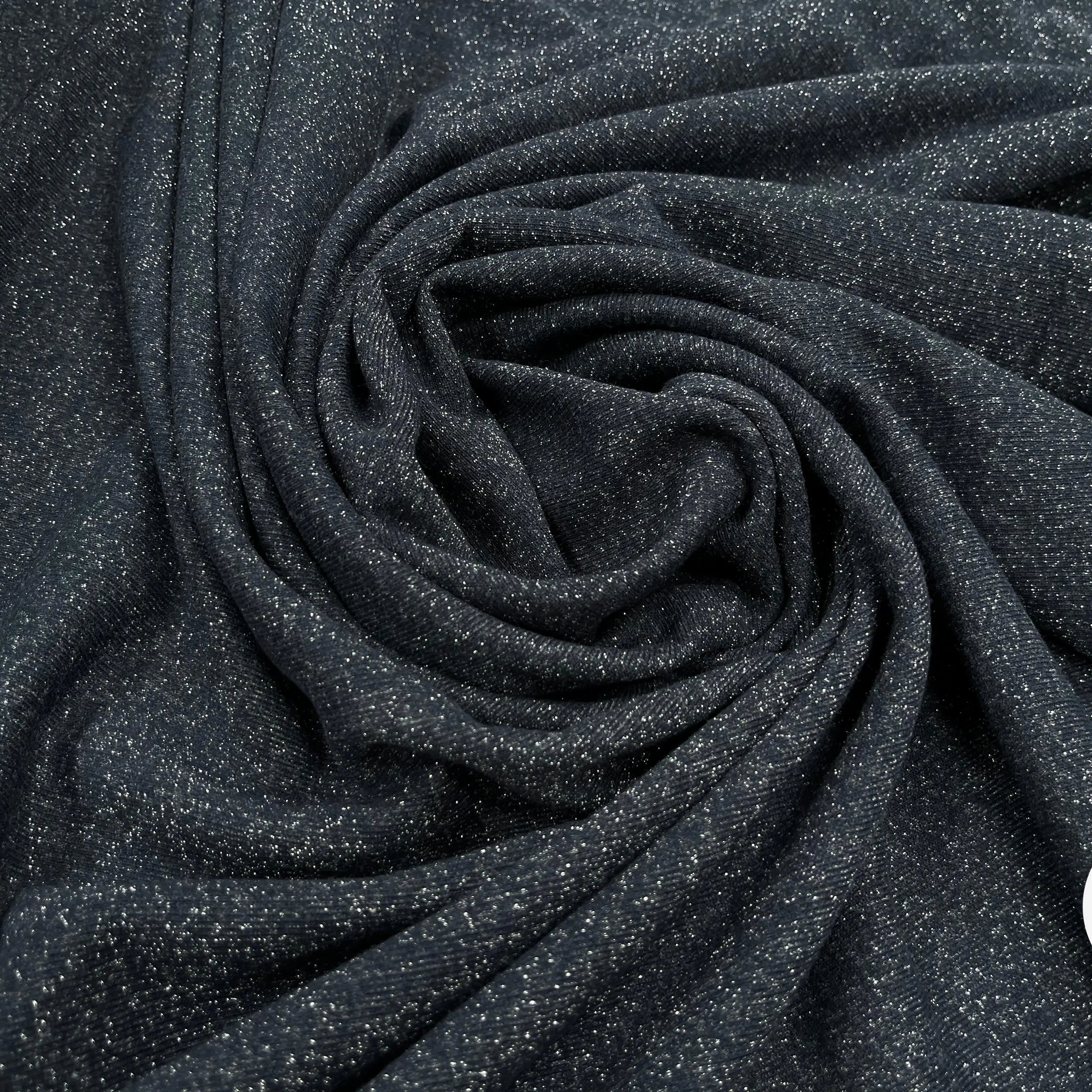 MOLLETON FIN LUREX ARGENT BLEU MARINE - My Little Coupon