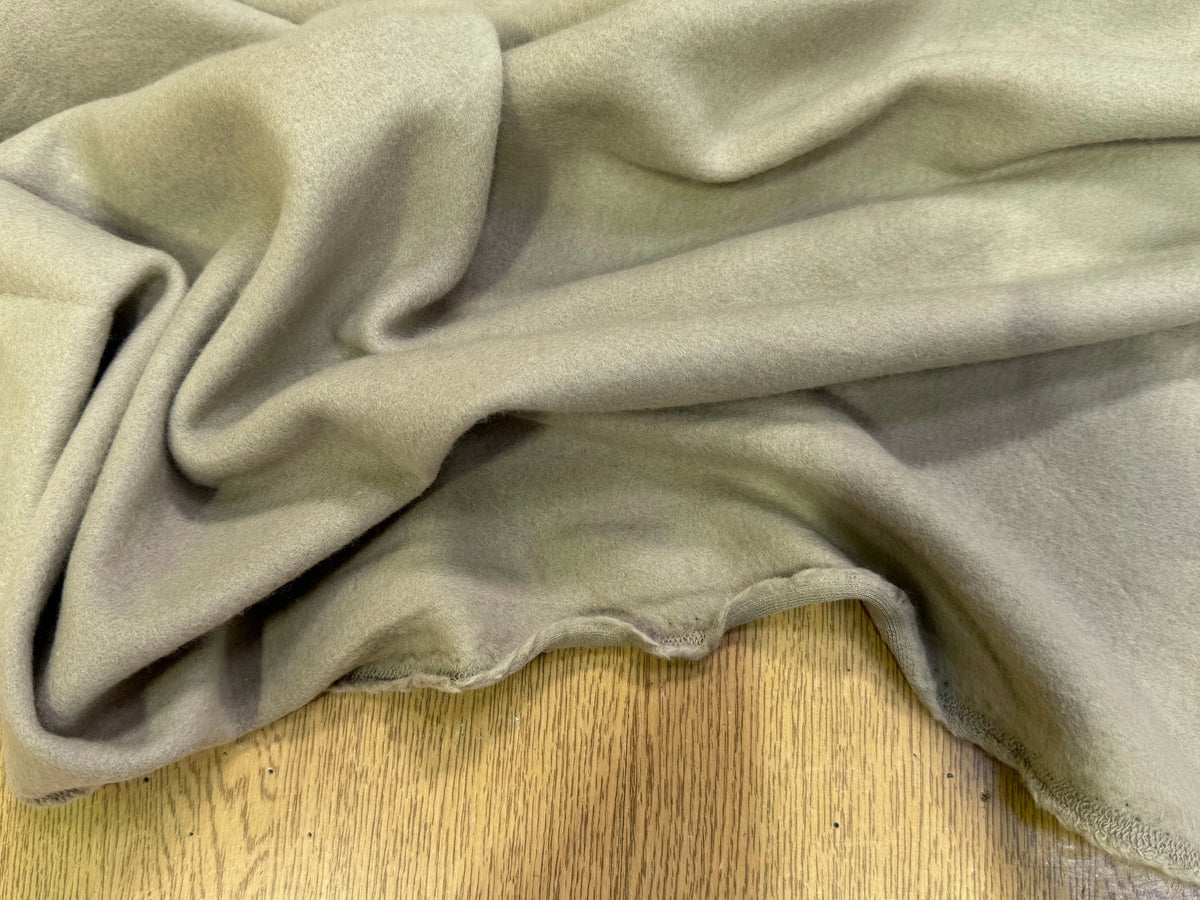MOLLETON GRATTÉ TOUT DOUX 100% COTON BEIGE CAFÉ GRANDE LAIZE - My Little Coupon