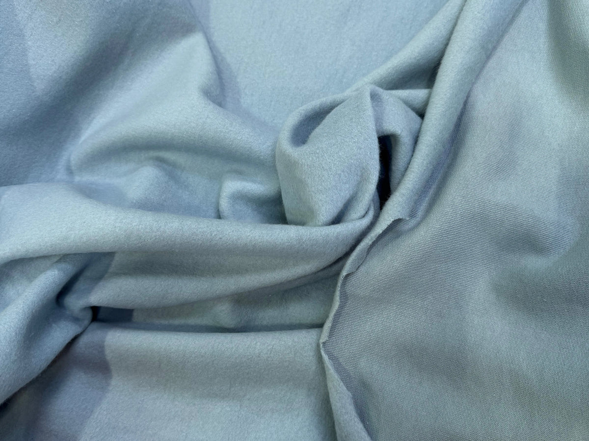 MOLLETON GRATTÉ TOUT DOUX 100% COTON BLEU AQUA GRANDE LAIZE - My Little Coupon