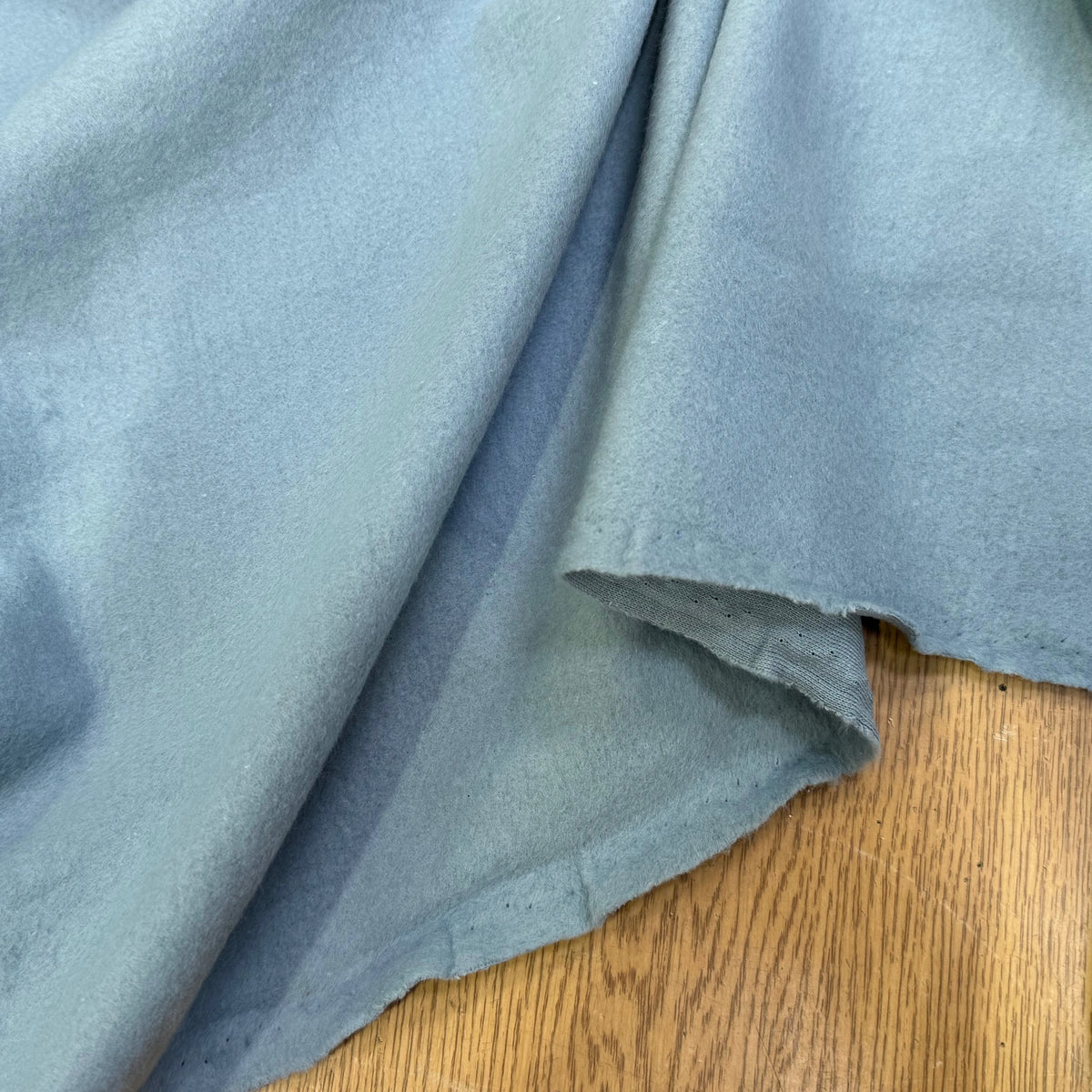MOLLETON GRATTÉ TOUT DOUX 100% COTON BLEU AQUA GRANDE LAIZE - My Little Coupon