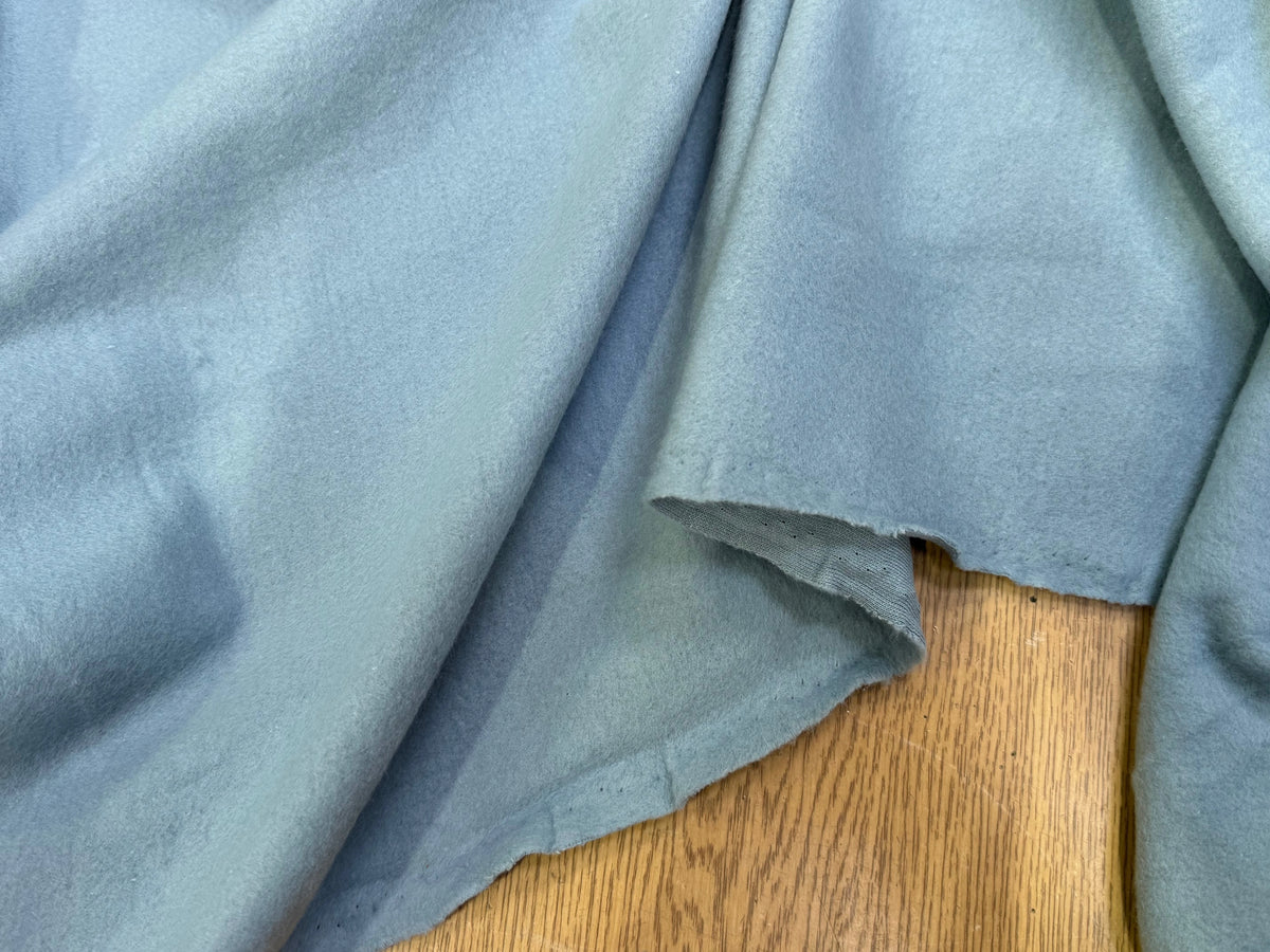 MOLLETON GRATTÉ TOUT DOUX 100% COTON BLEU AQUA GRANDE LAIZE - My Little Coupon