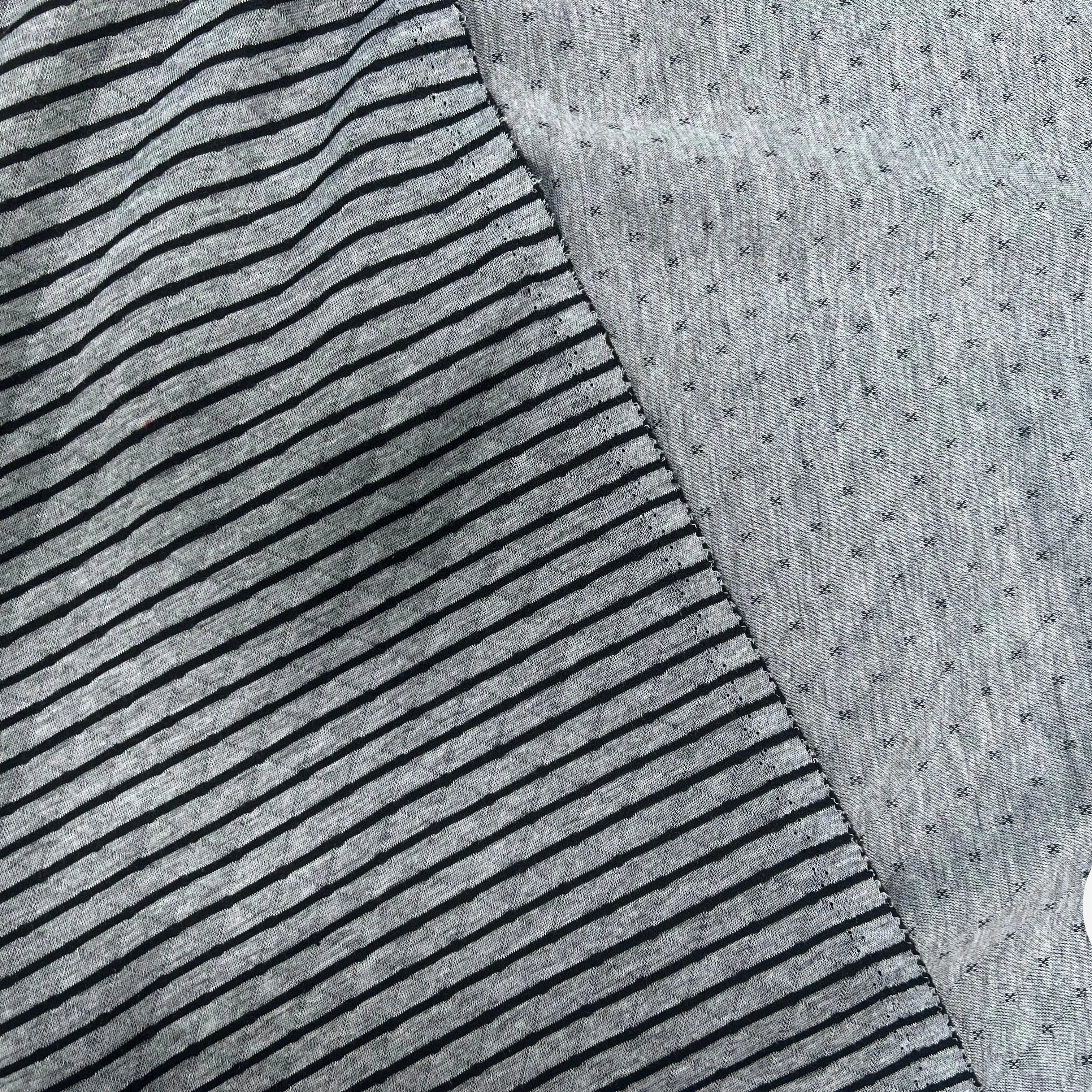 MOLLETON GRIS RAYURES NOIRES - My Little Coupon