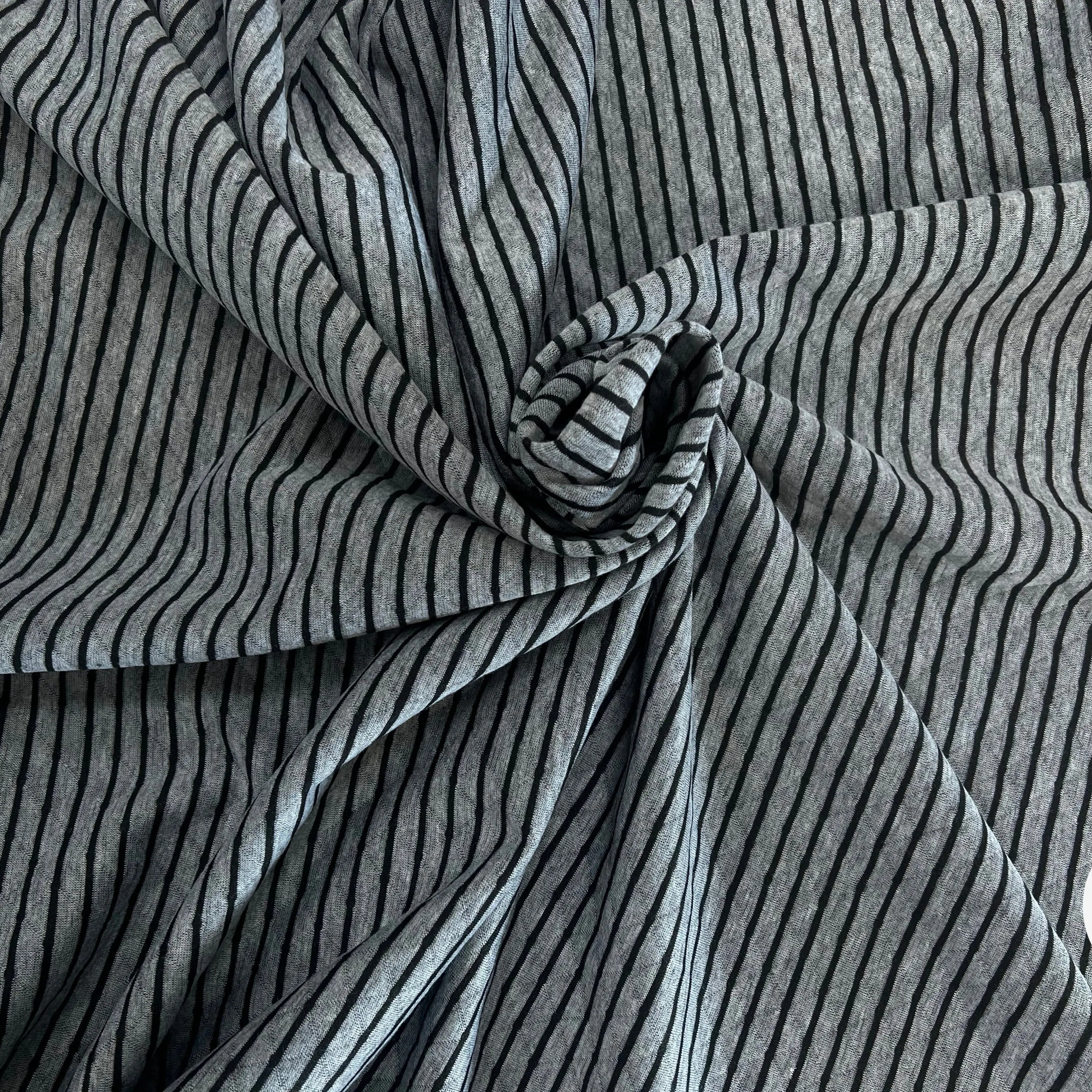 MOLLETON GRIS RAYURES NOIRES - My Little Coupon