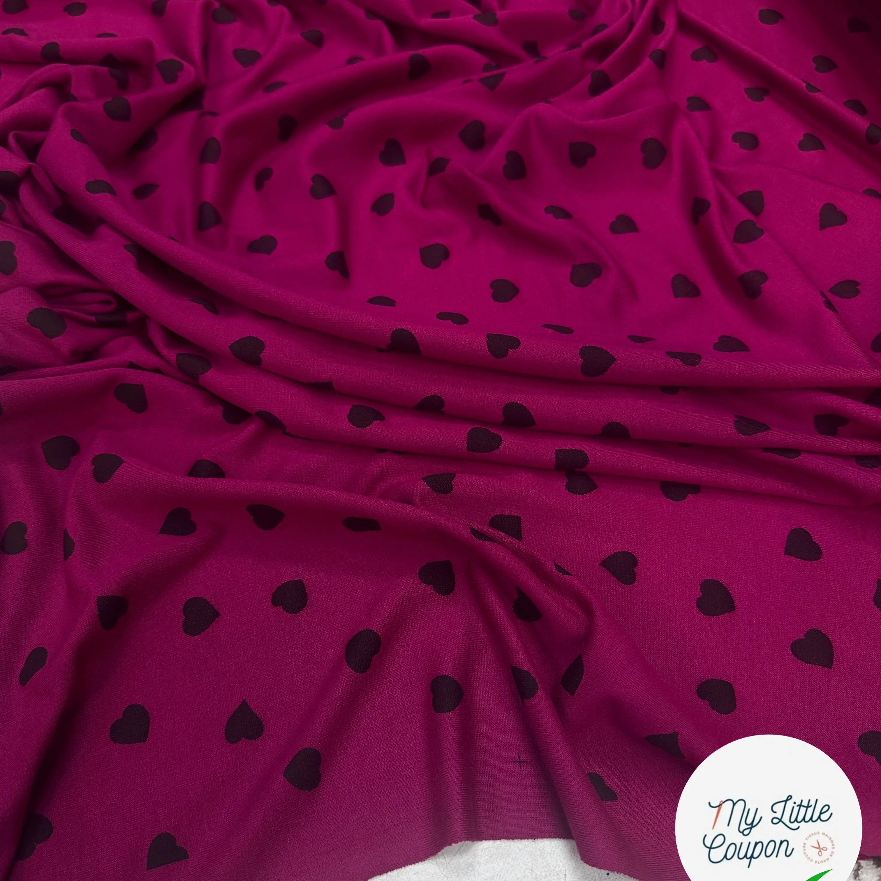 MOLLETON LÉGER VISCOSE STRIÉ AUBERGINE FUCHSIA AMOUREUX MLC INTERN