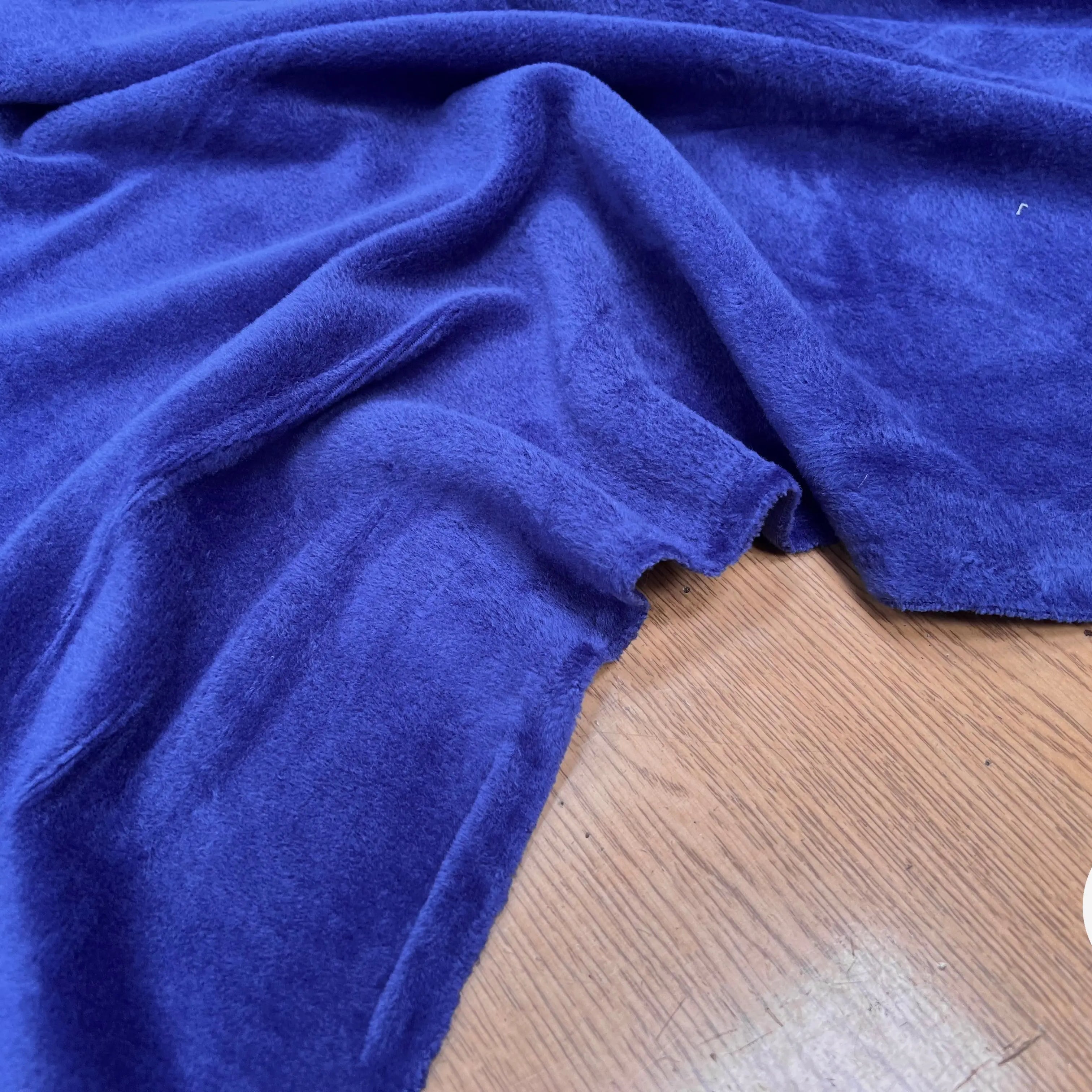 MOLLETON TOUT DOUX ENVERS GRATTÉ MADE IN FRANCE 280 BLEU SAPHIR - My Little Coupon