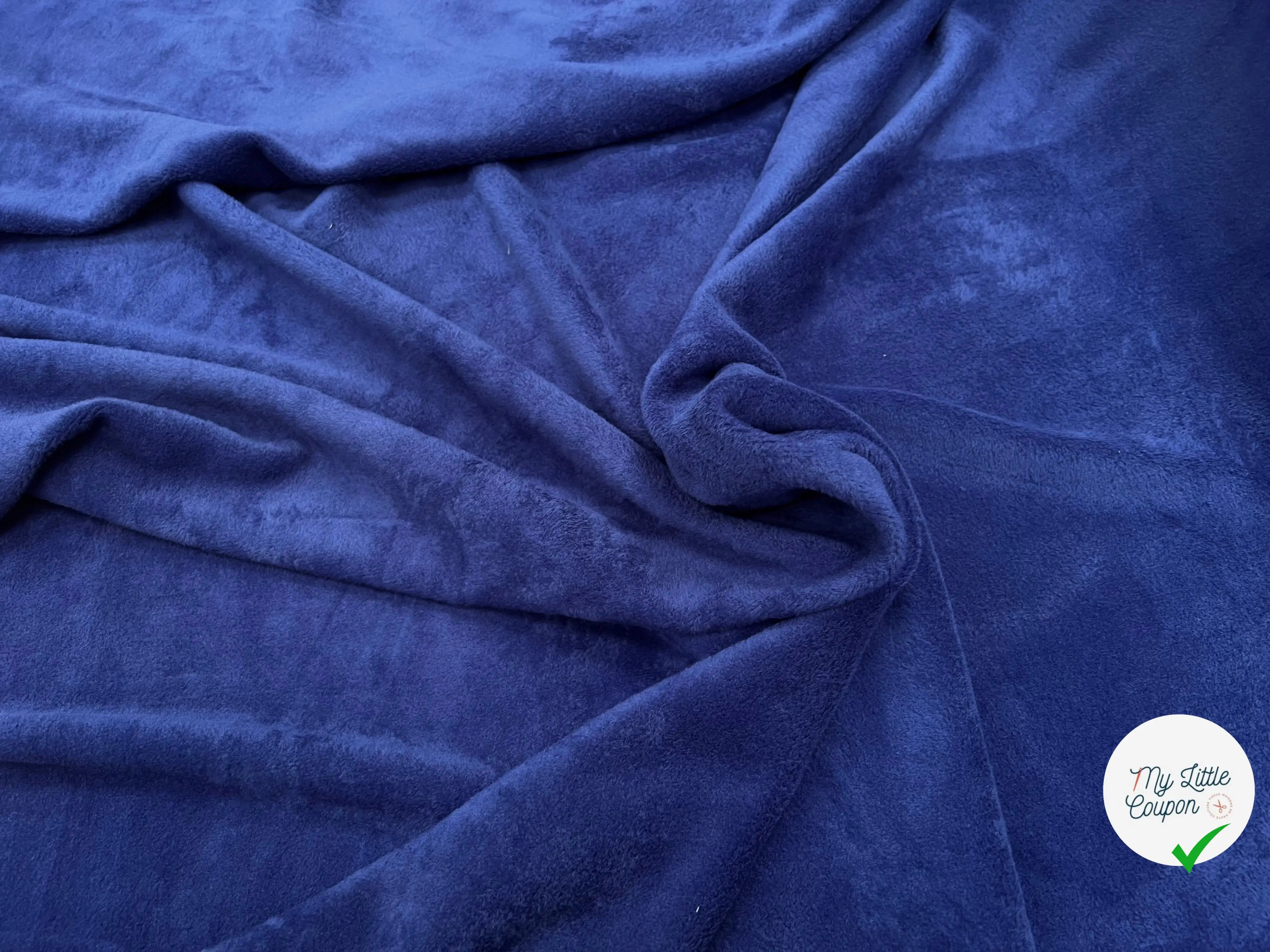 MOLLETON TOUT DOUX ENVERS GRATTÉ MADE IN FRANCE 280 BLEU SAPHIR - My Little Coupon