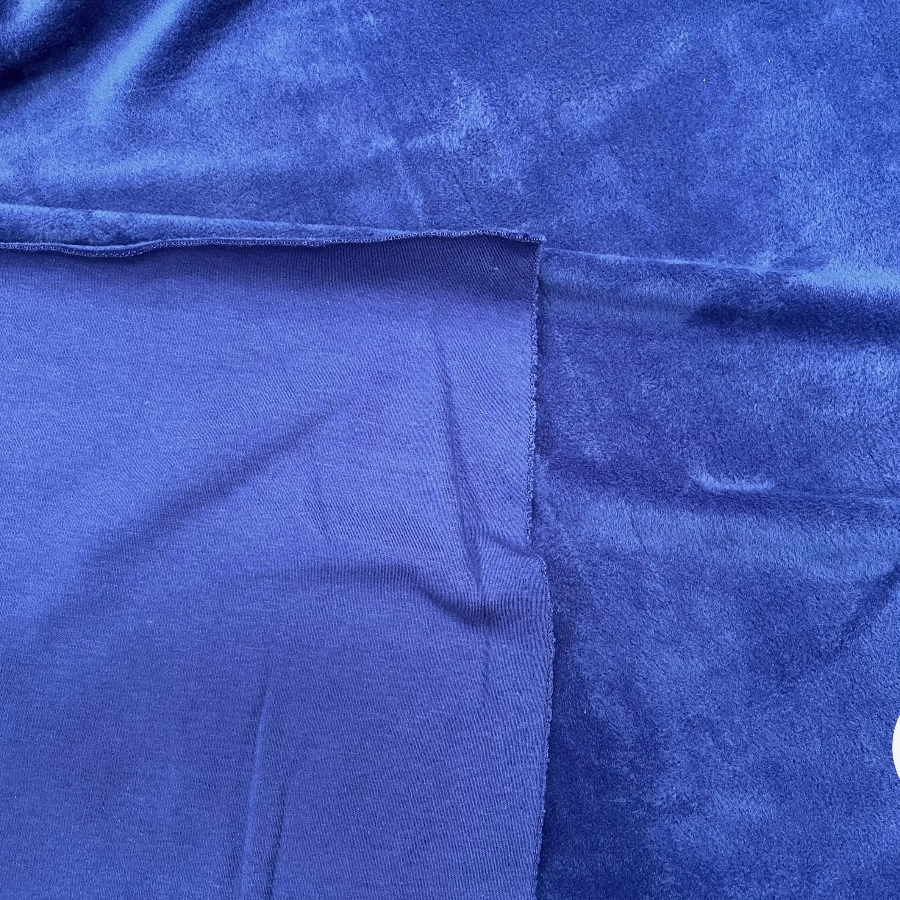 MOLLETON TOUT DOUX ENVERS GRATTÉ MADE IN FRANCE 280 BLEU SAPHIR - My Little Coupon