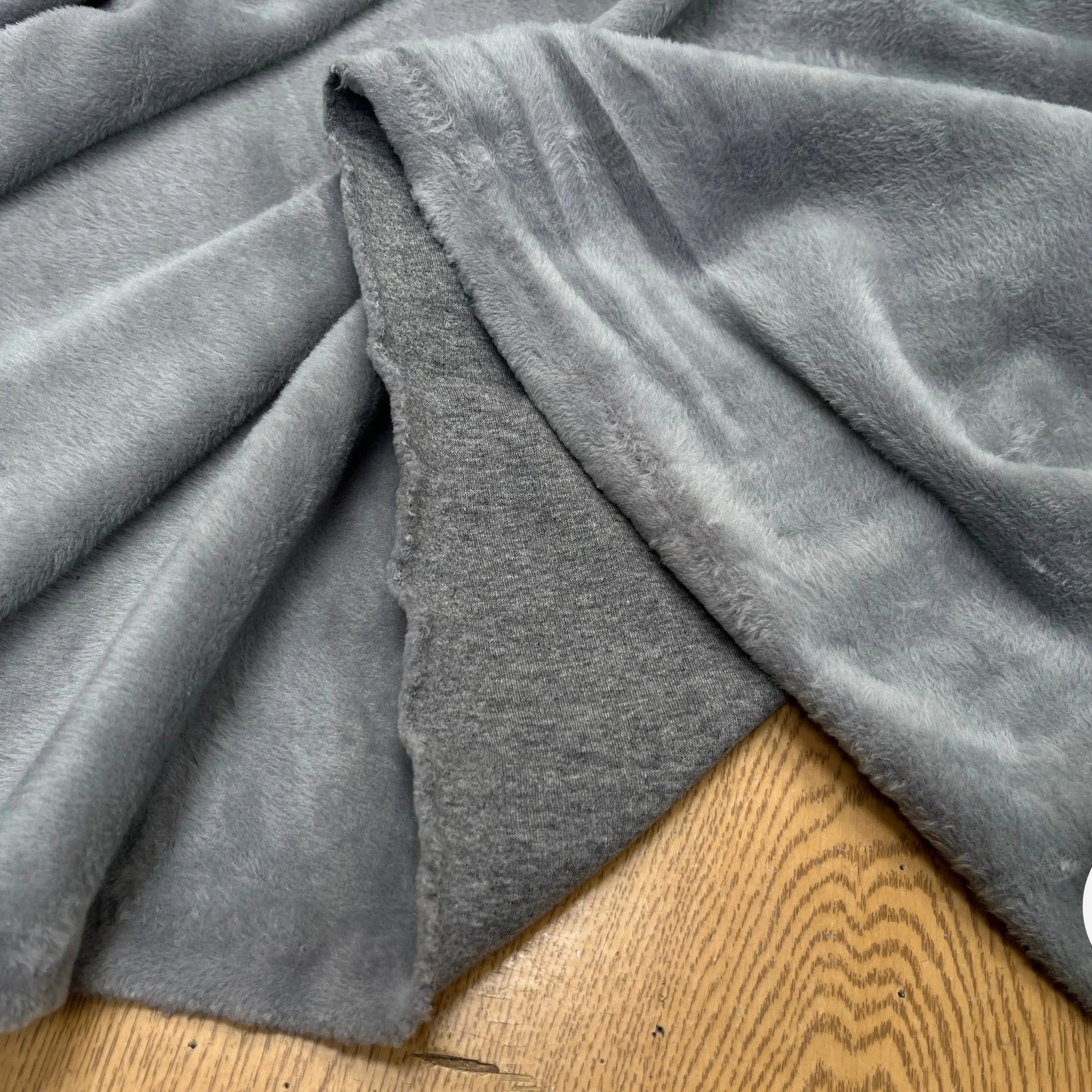 MOLLETON TOUT DOUX ENVERS GRATTÉ MADE IN FRANCE 280 GRIS 24 - My Little Coupon