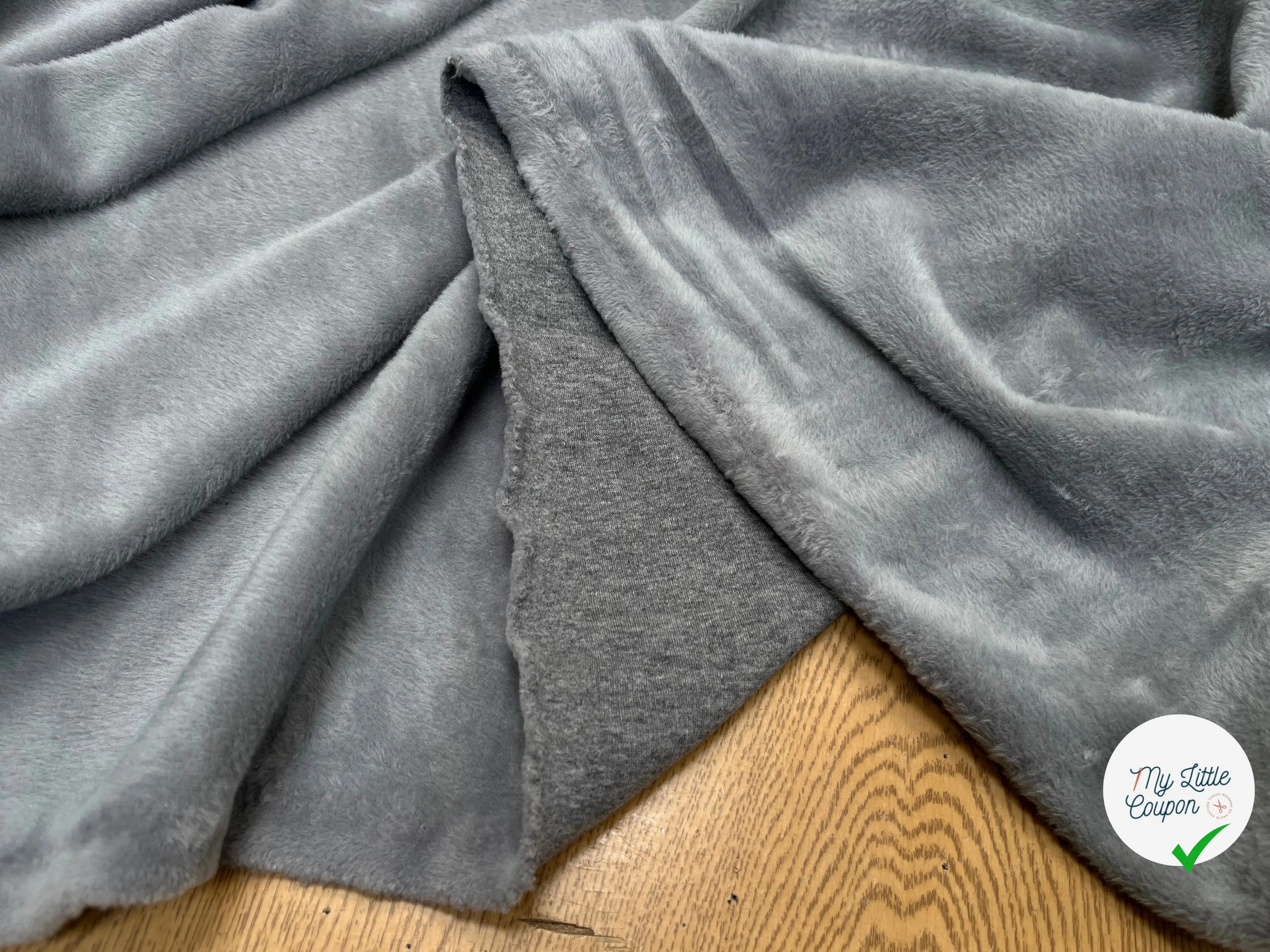 MOLLETON TOUT DOUX ENVERS GRATTÉ MADE IN FRANCE 280 GRIS 24 - My Little Coupon