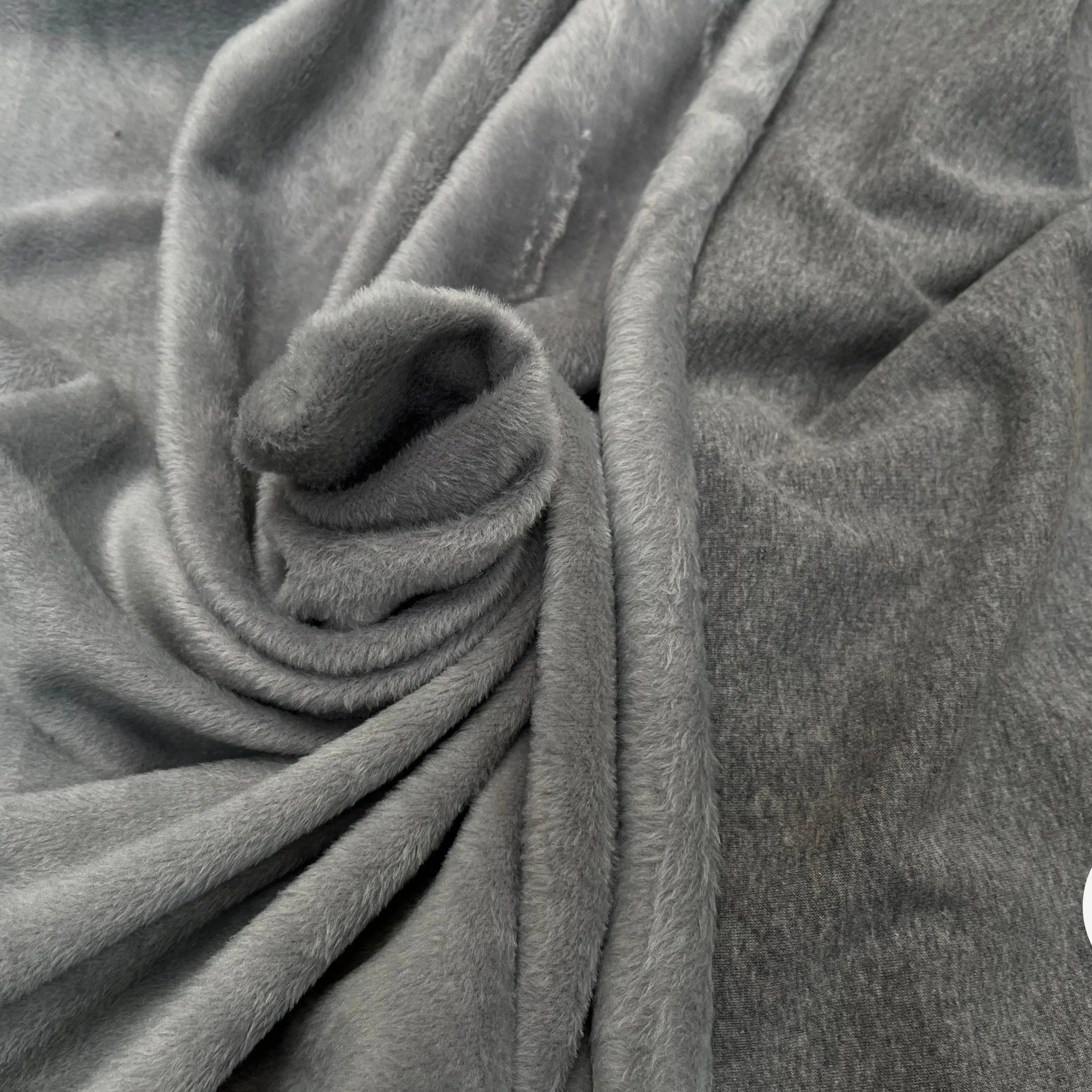 MOLLETON TOUT DOUX ENVERS GRATTÉ MADE IN FRANCE 280 GRIS 24 - My Little Coupon