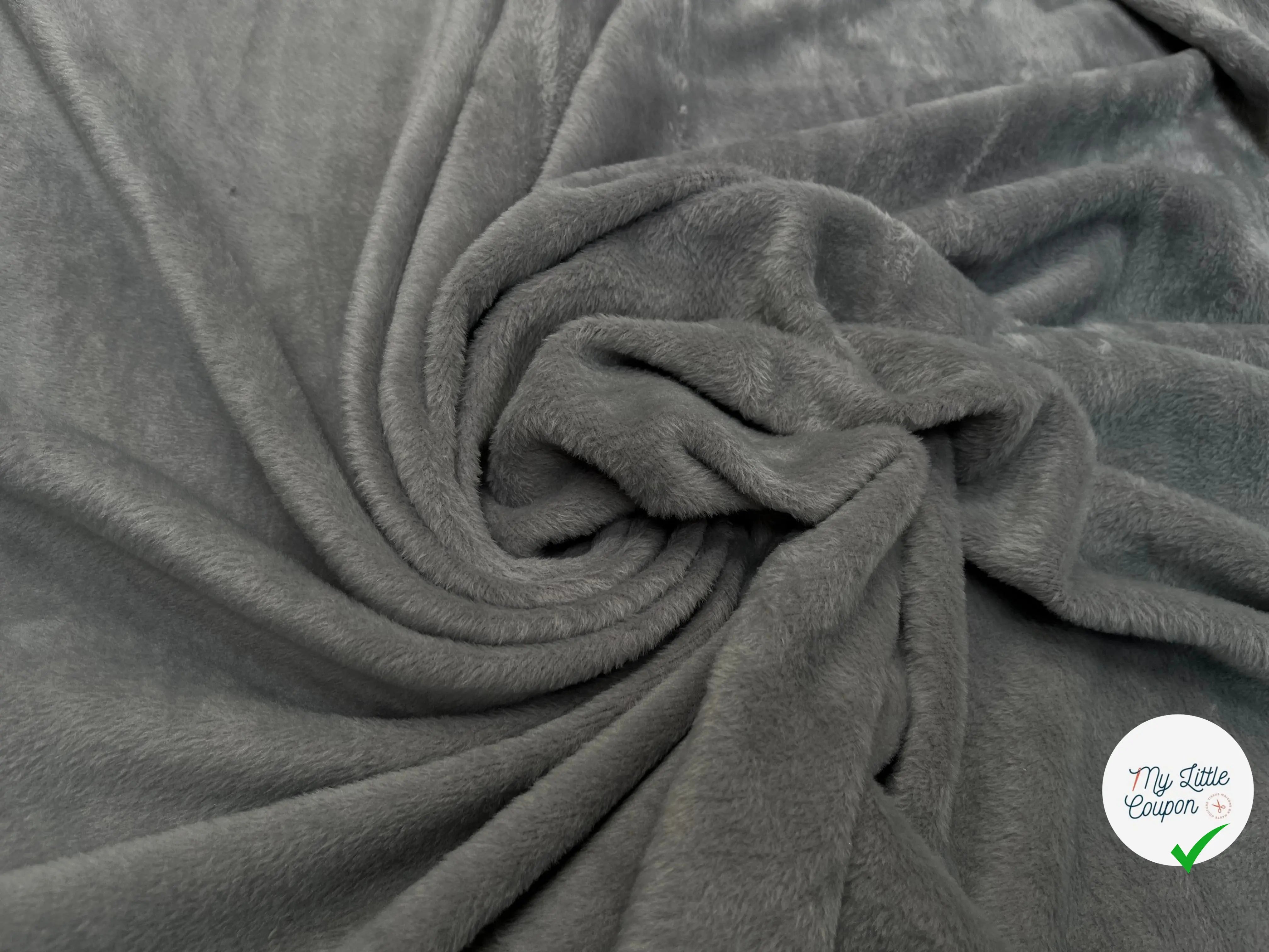 MOLLETON TOUT DOUX ENVERS GRATTÉ MADE IN FRANCE 280 GRIS 24 - My Little Coupon