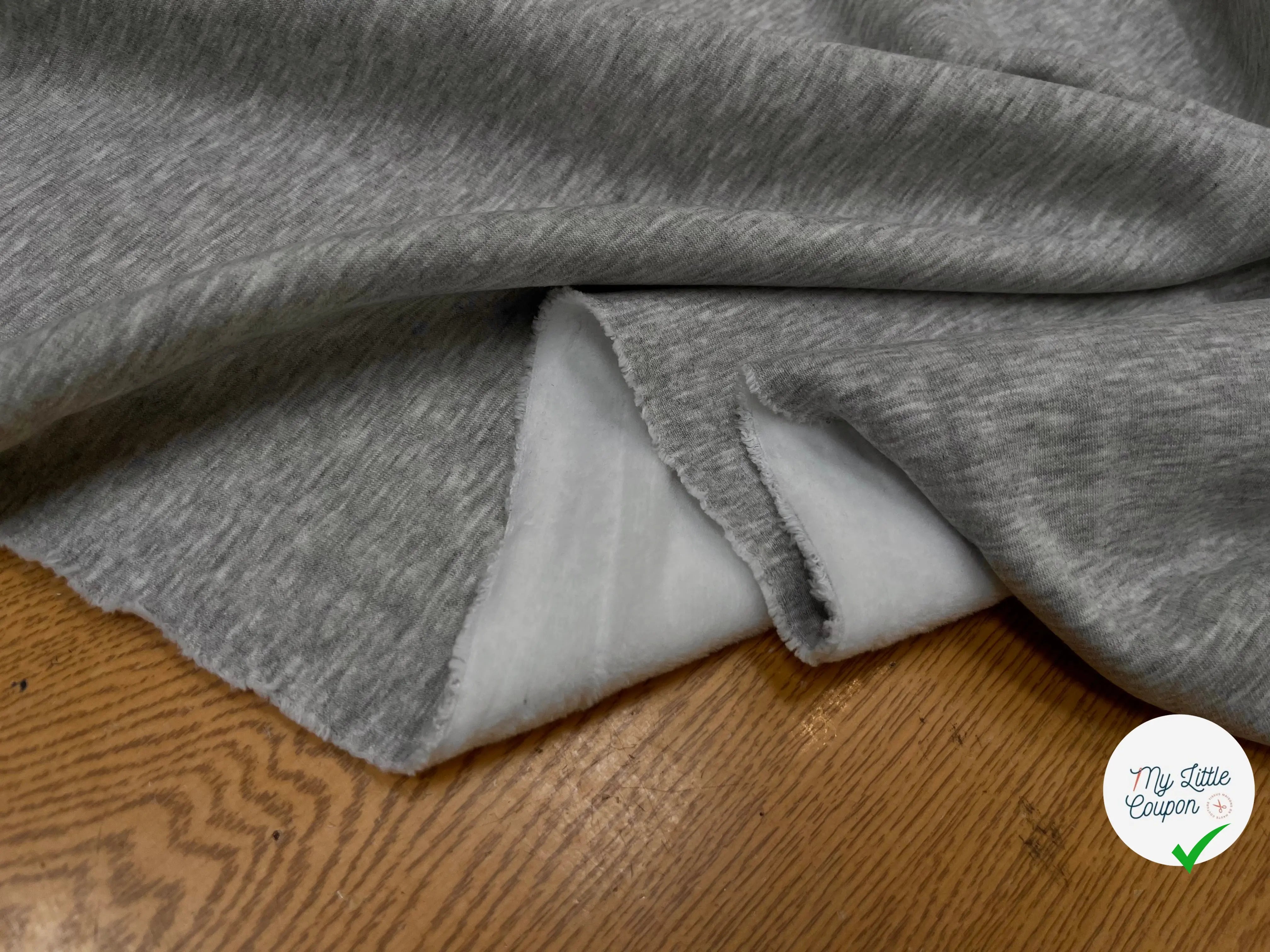 MOLLETON TOUT DOUX ENVERS GRATTÉ MADE IN FRANCE 280 GRIS SCORIE 56 - My Little Coupon