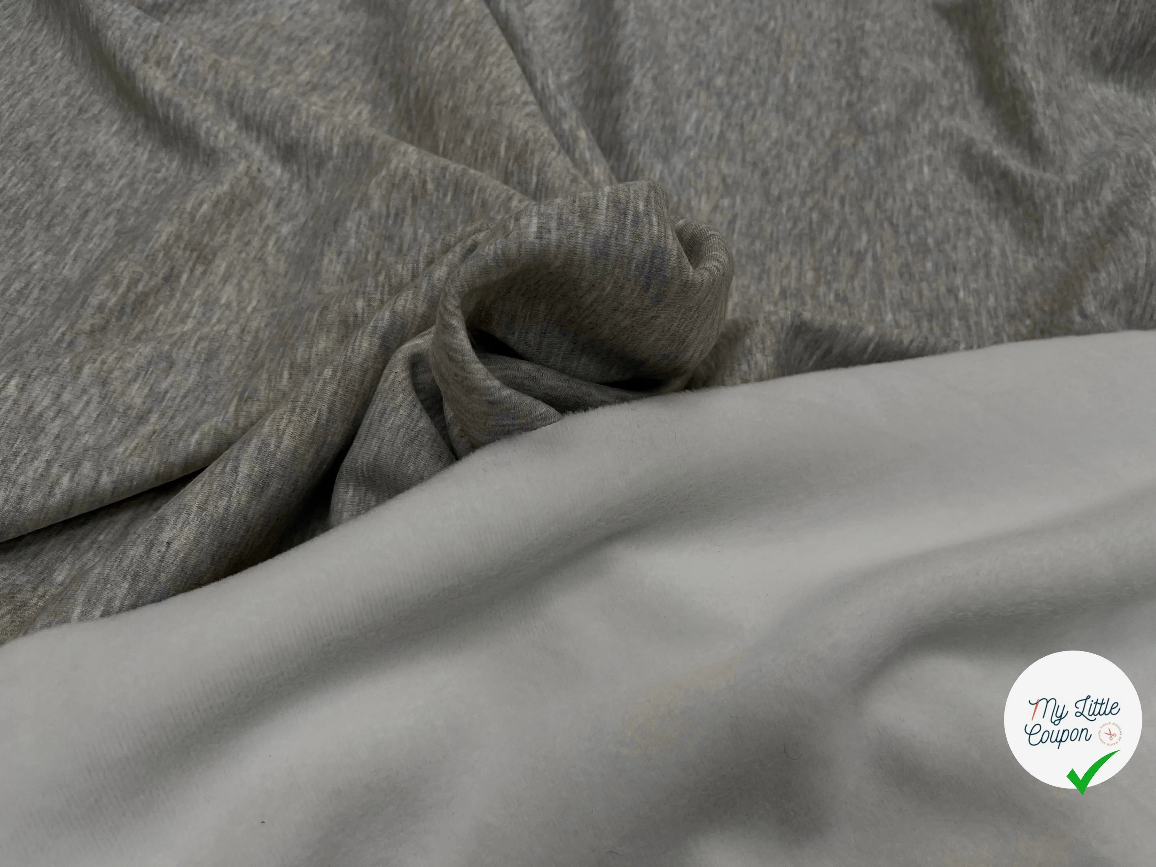 MOLLETON TOUT DOUX ENVERS GRATTÉ MADE IN FRANCE 280 GRIS SCORIE 56 - My Little Coupon