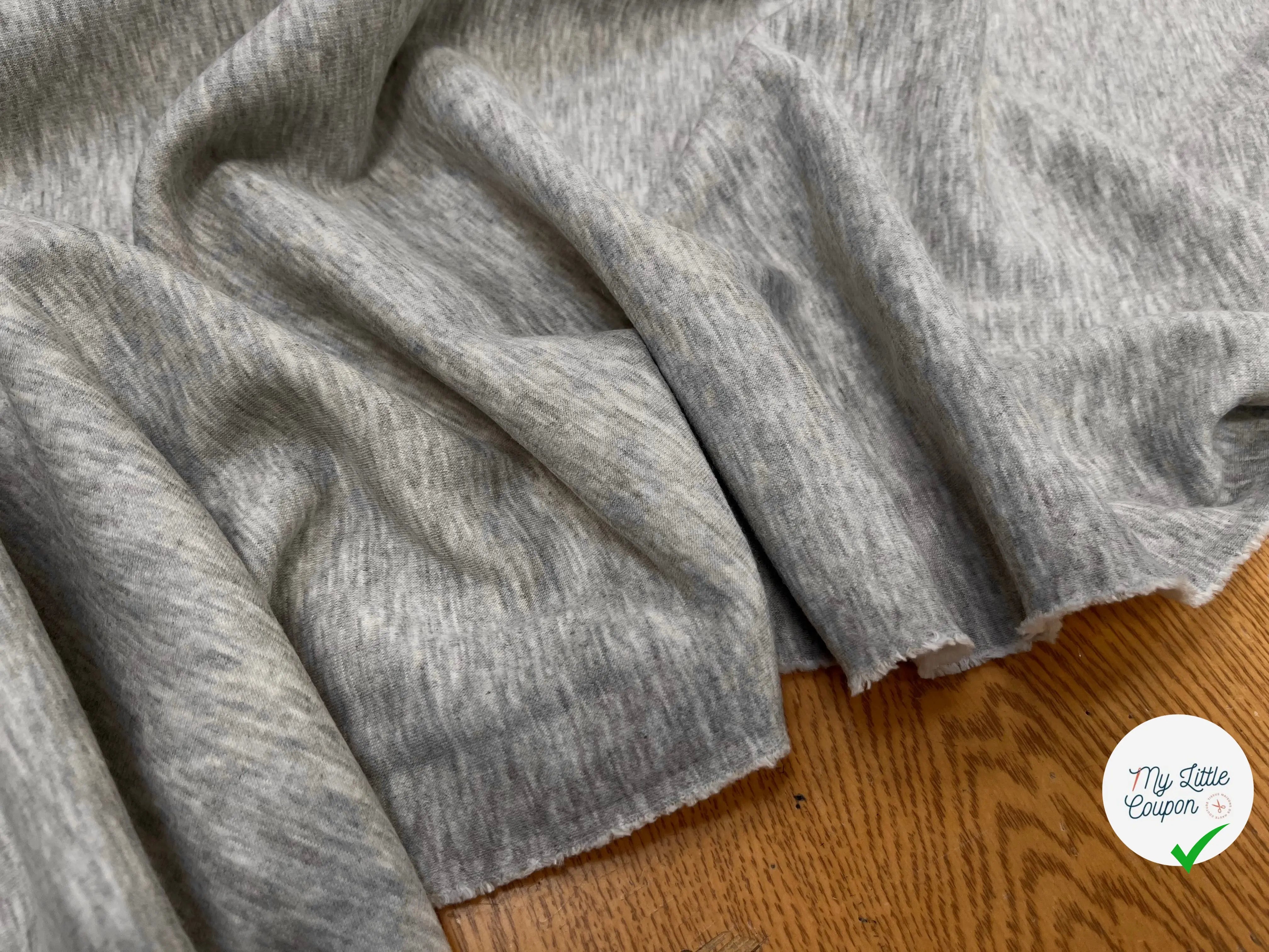 MOLLETON TOUT DOUX ENVERS GRATTÉ MADE IN FRANCE 280 GRIS SCORIE 56 - My Little Coupon