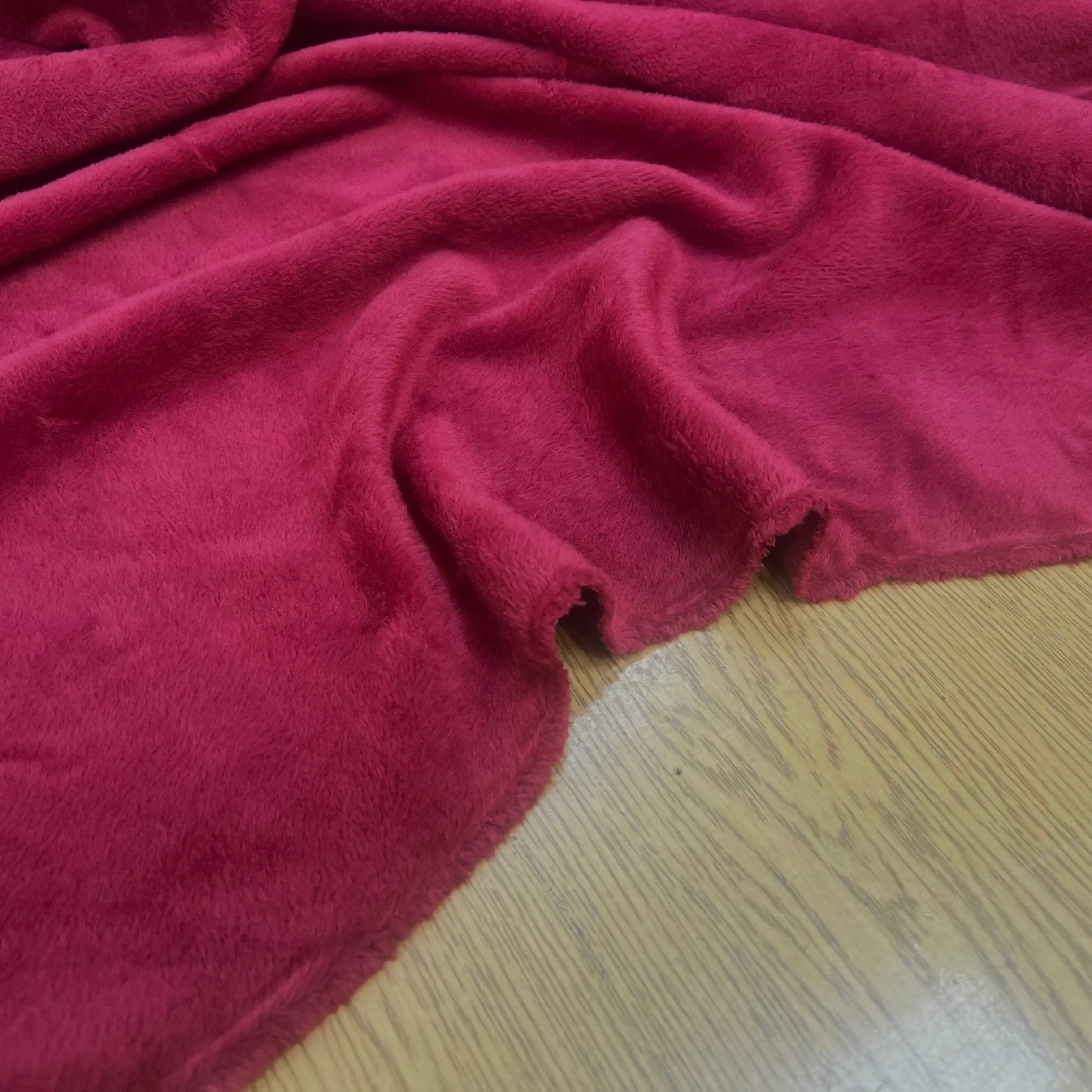 MOLLETON TOUT DOUX ENVERS GRATTÉ MADE IN FRANCE 280 UNI GROSEILLE - My Little Coupon