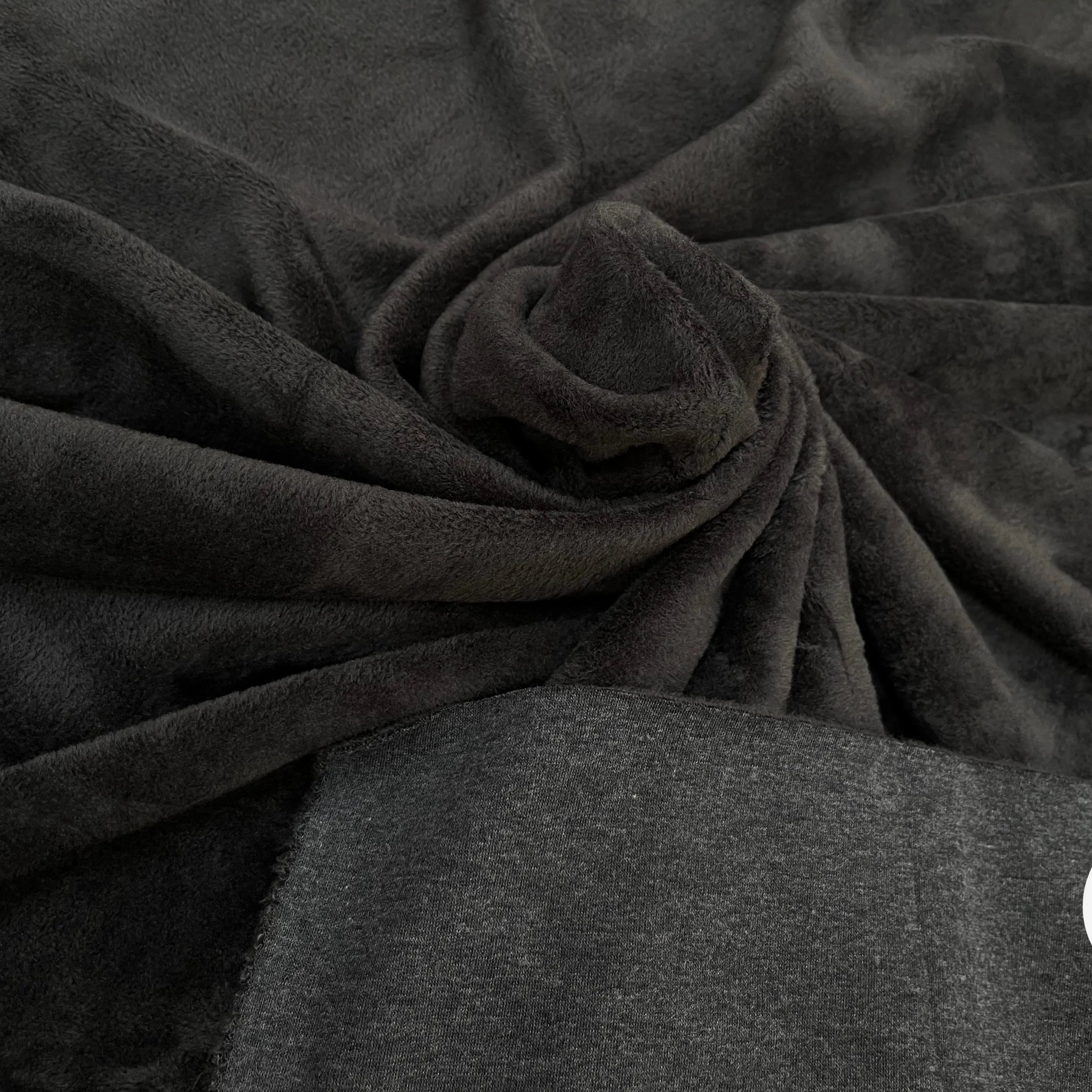 MOLLETON TOUT DOUX ENVERS GRATTÉ MADE IN FRANCE ANTHRACITE 57 - My Little Coupon