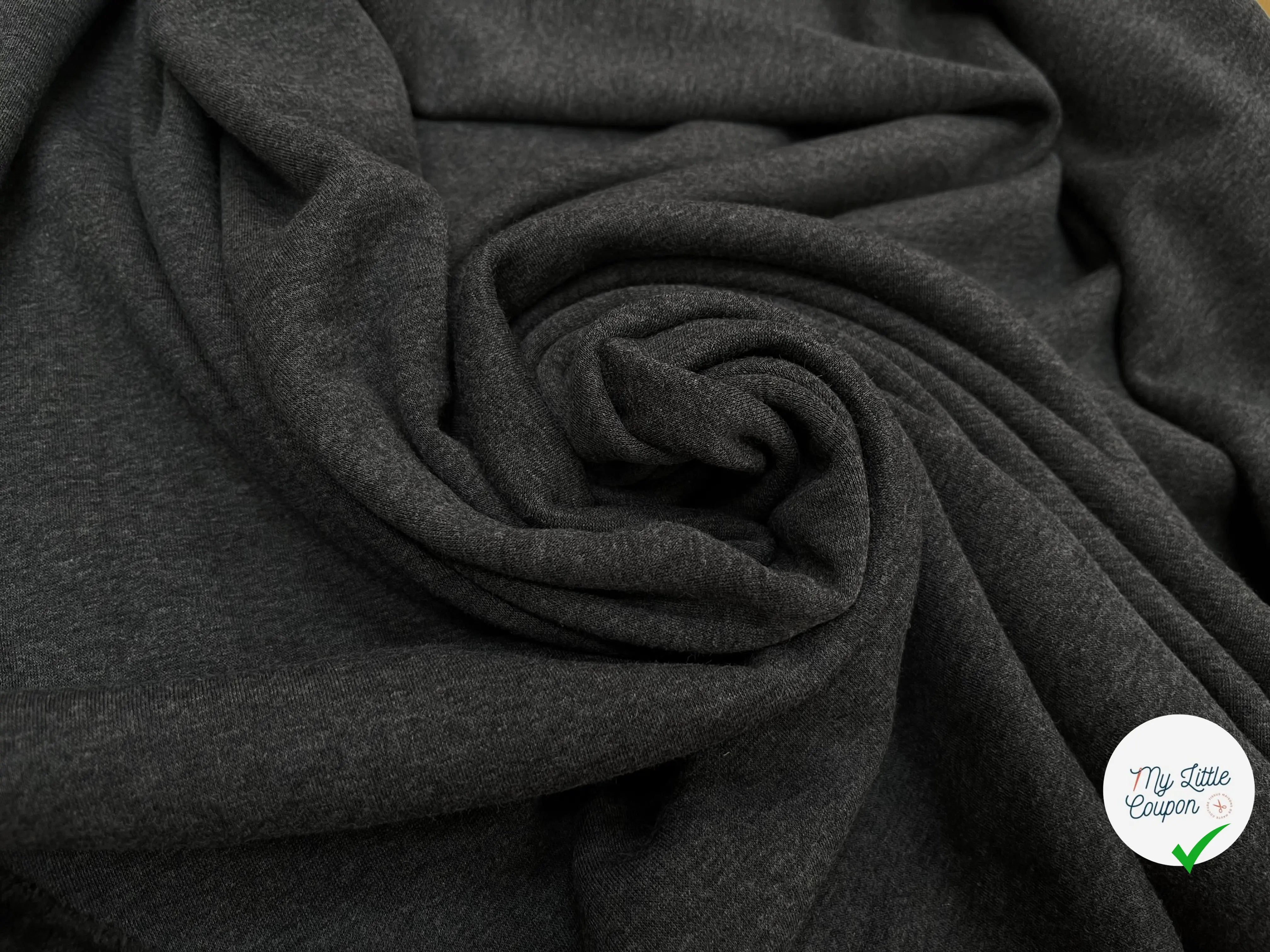 MOLLETON TOUT DOUX ENVERS GRATTÉ MADE IN FRANCE ANTHRACITE 57 - My Little Coupon