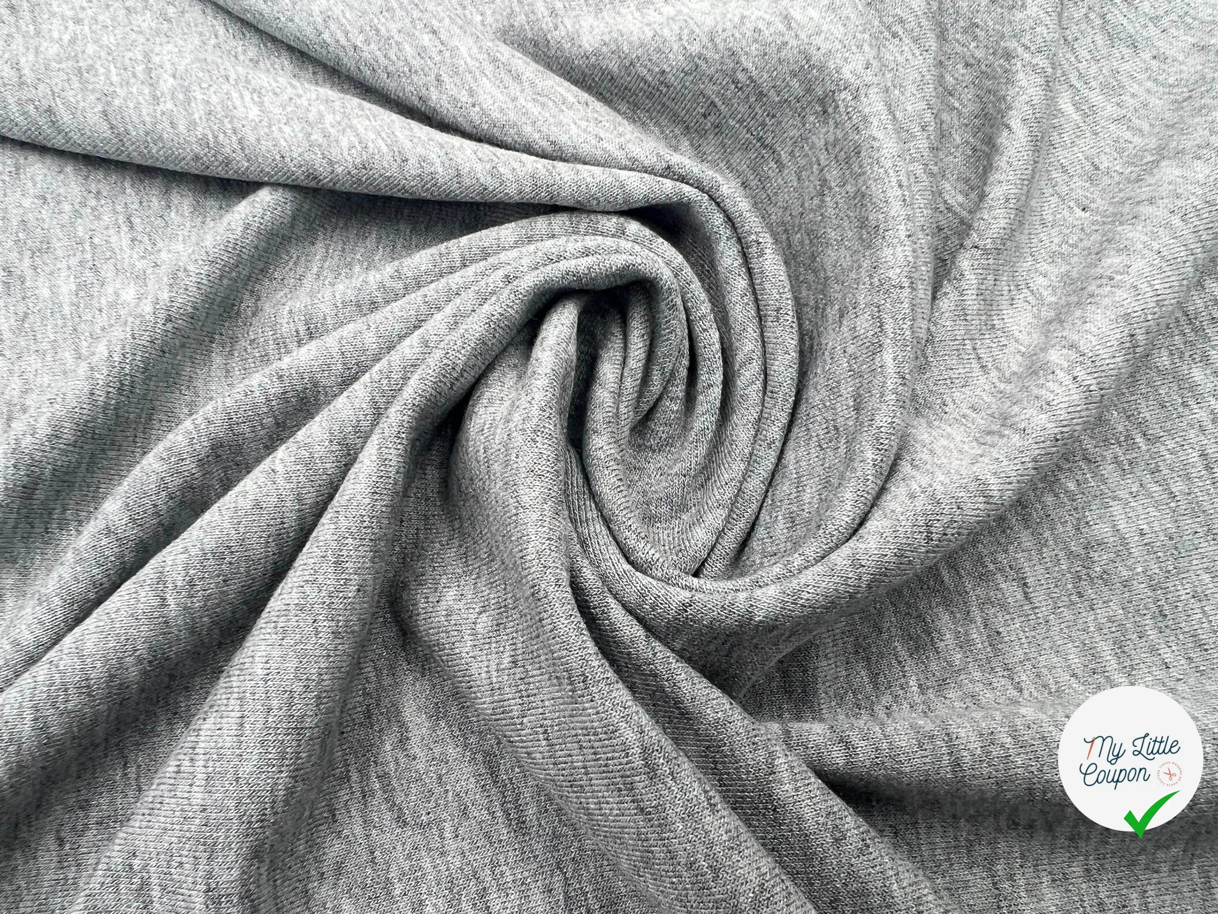 MOLLETON VISCOSE REVERSIBLE GRIS CHINÉ - My Little Coupon - tissu - coudre