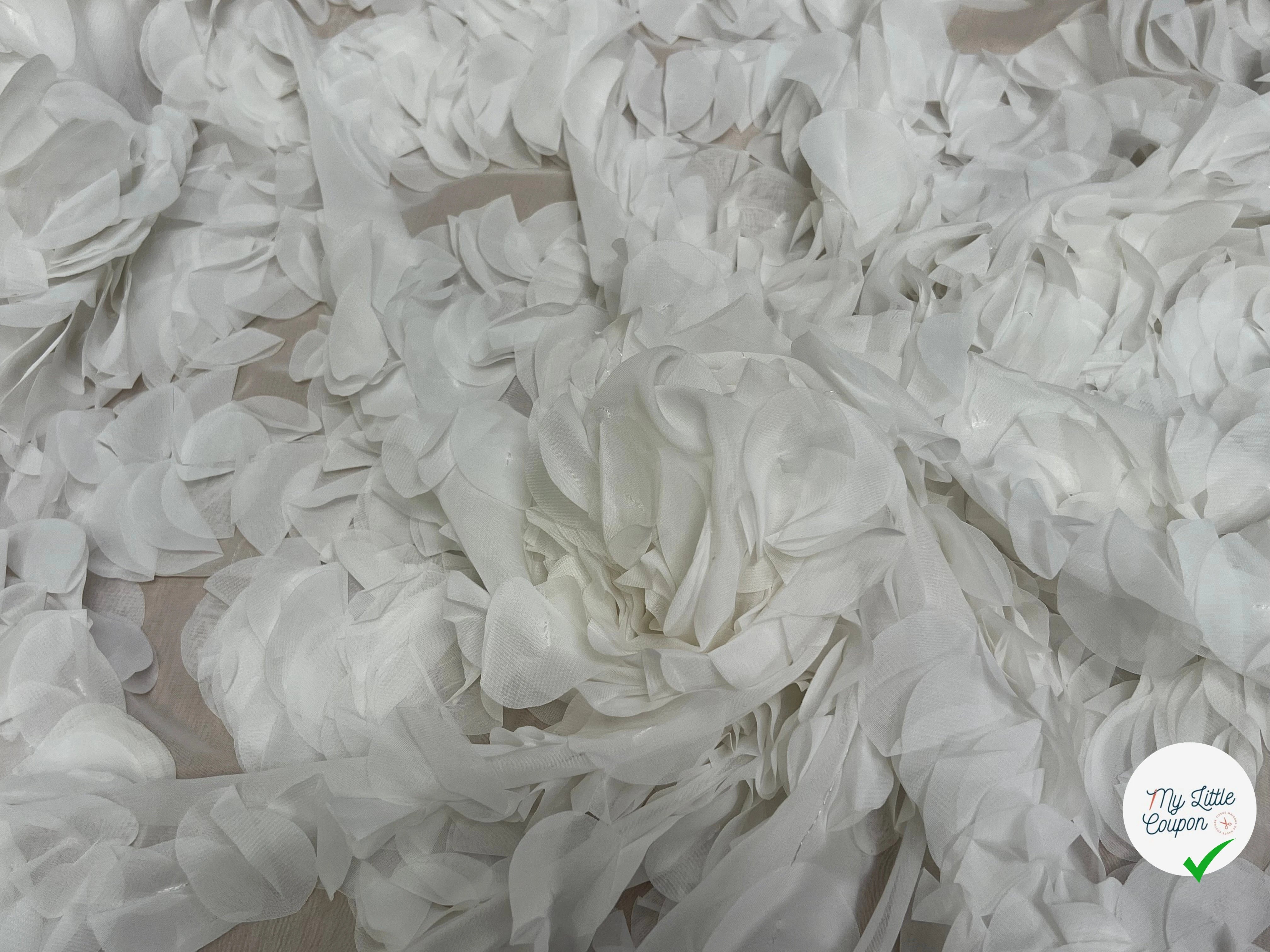 MOTIF PÉTALES COUSUES BLANC - My Little Coupon