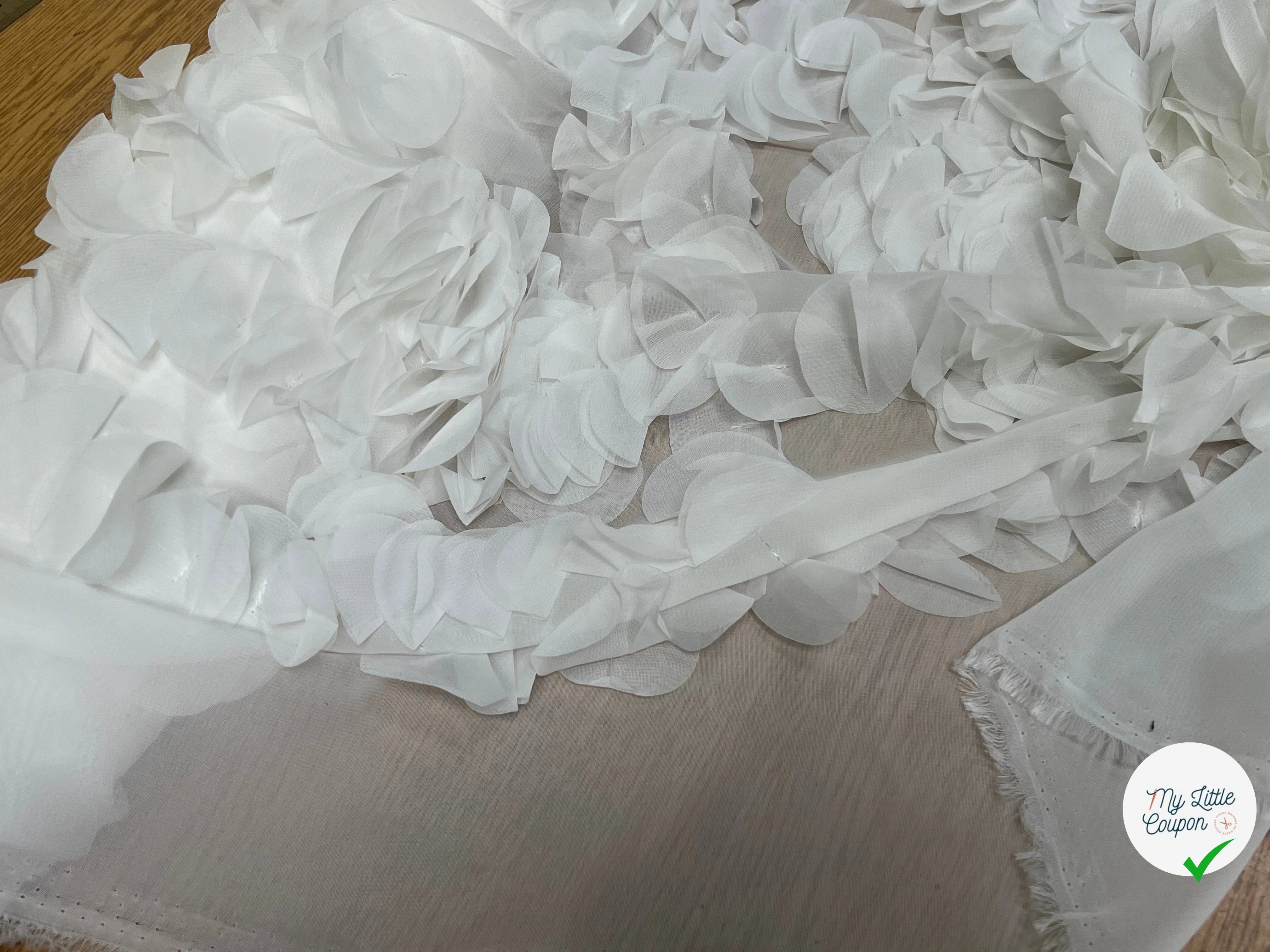 MOTIF PÉTALES COUSUES BLANC - My Little Coupon