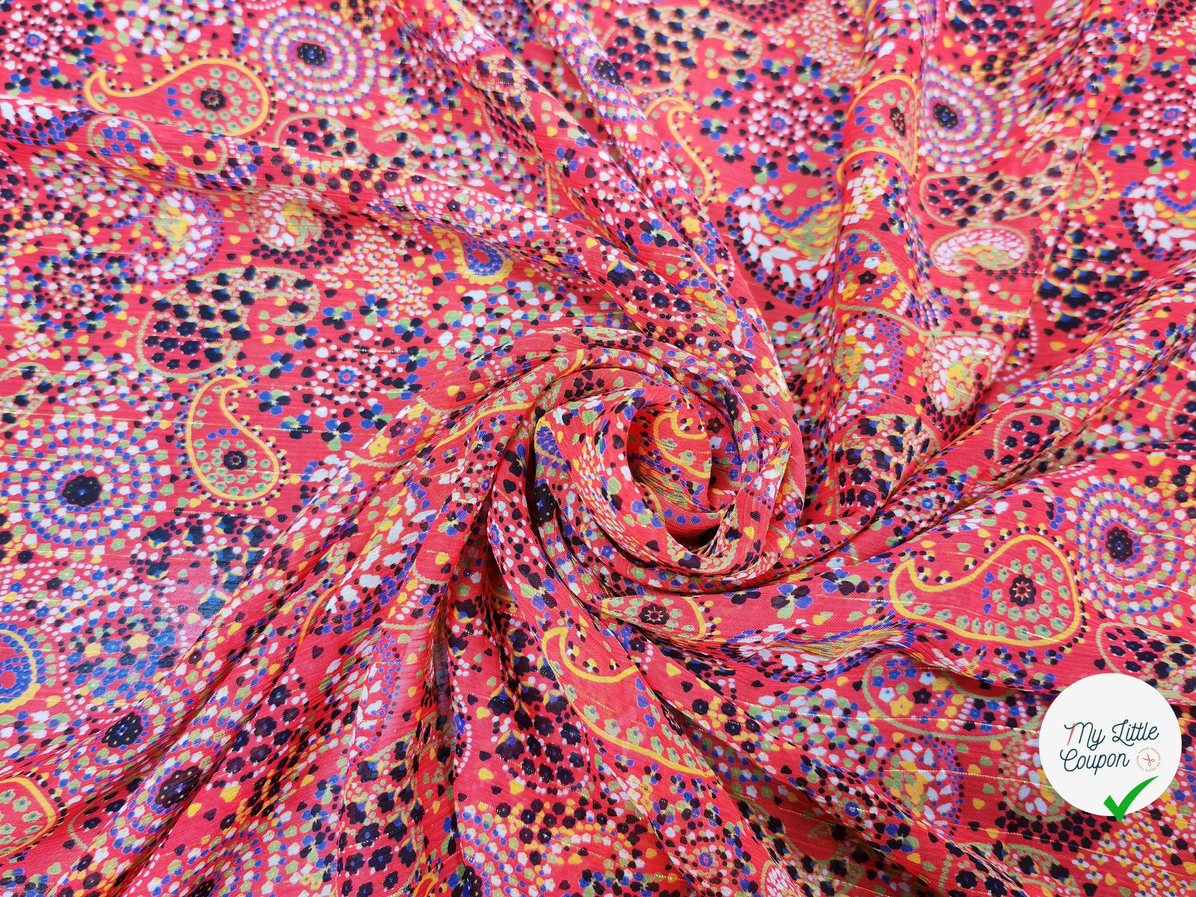 MOUSSELINE BANDANABSTRAIT AMBIANCE ROUGE - My Little Coupon