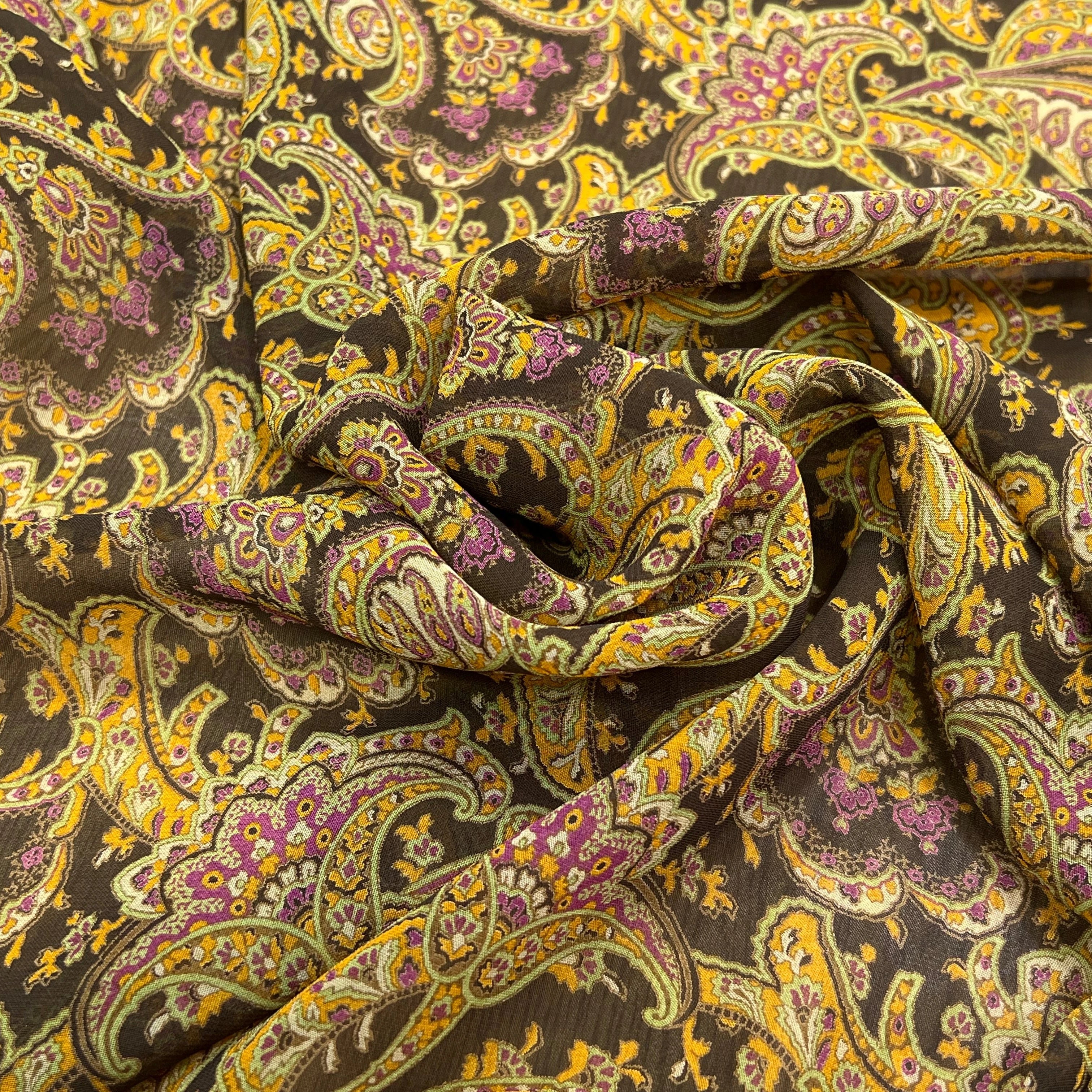 MOUSSELINE DE SOIE IMPRIMÉE FLORALES IMPERIALES - My Little Coupon