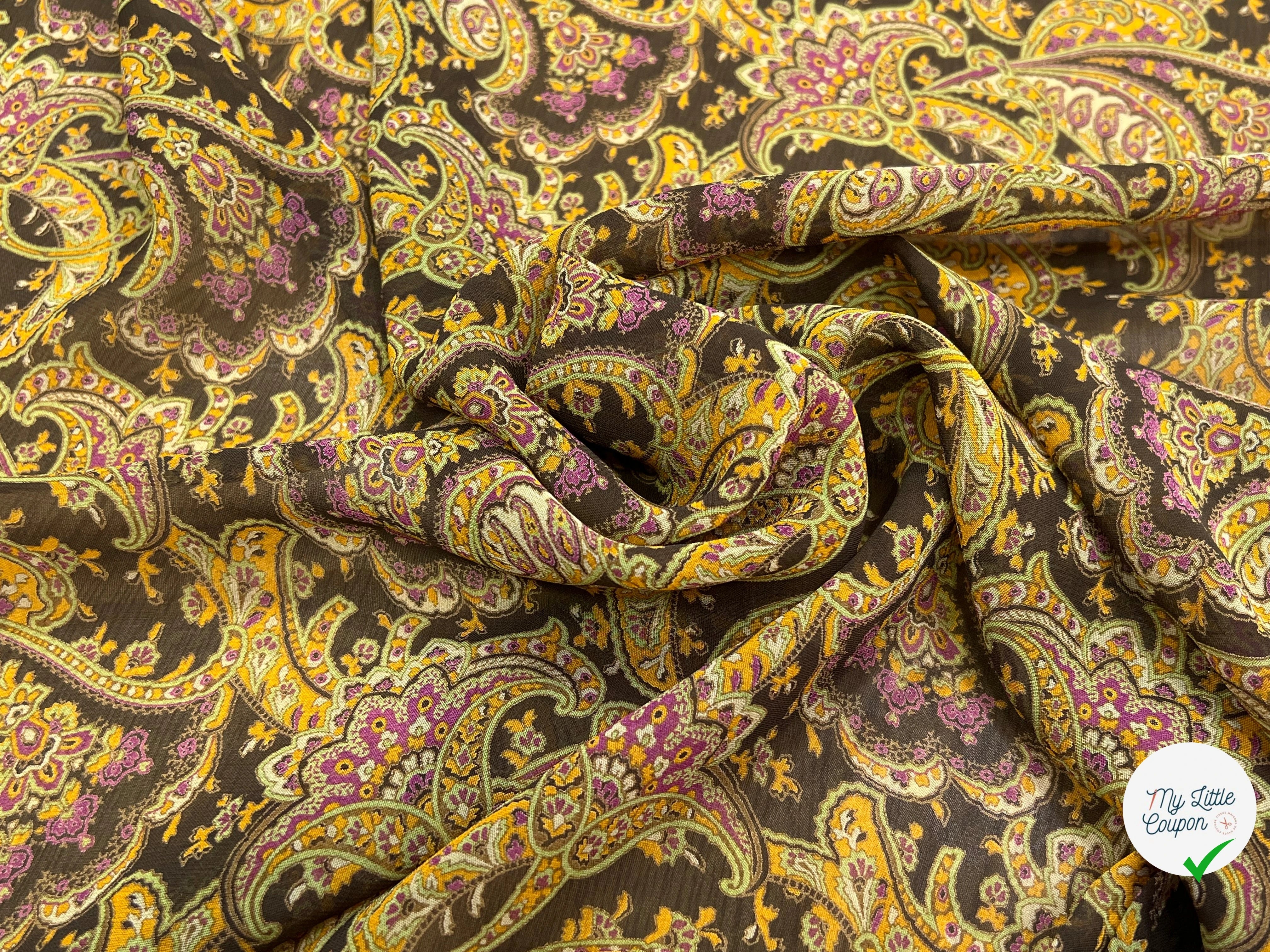 MOUSSELINE DE SOIE IMPRIMÉE FLORALES IMPERIALES - My Little Coupon