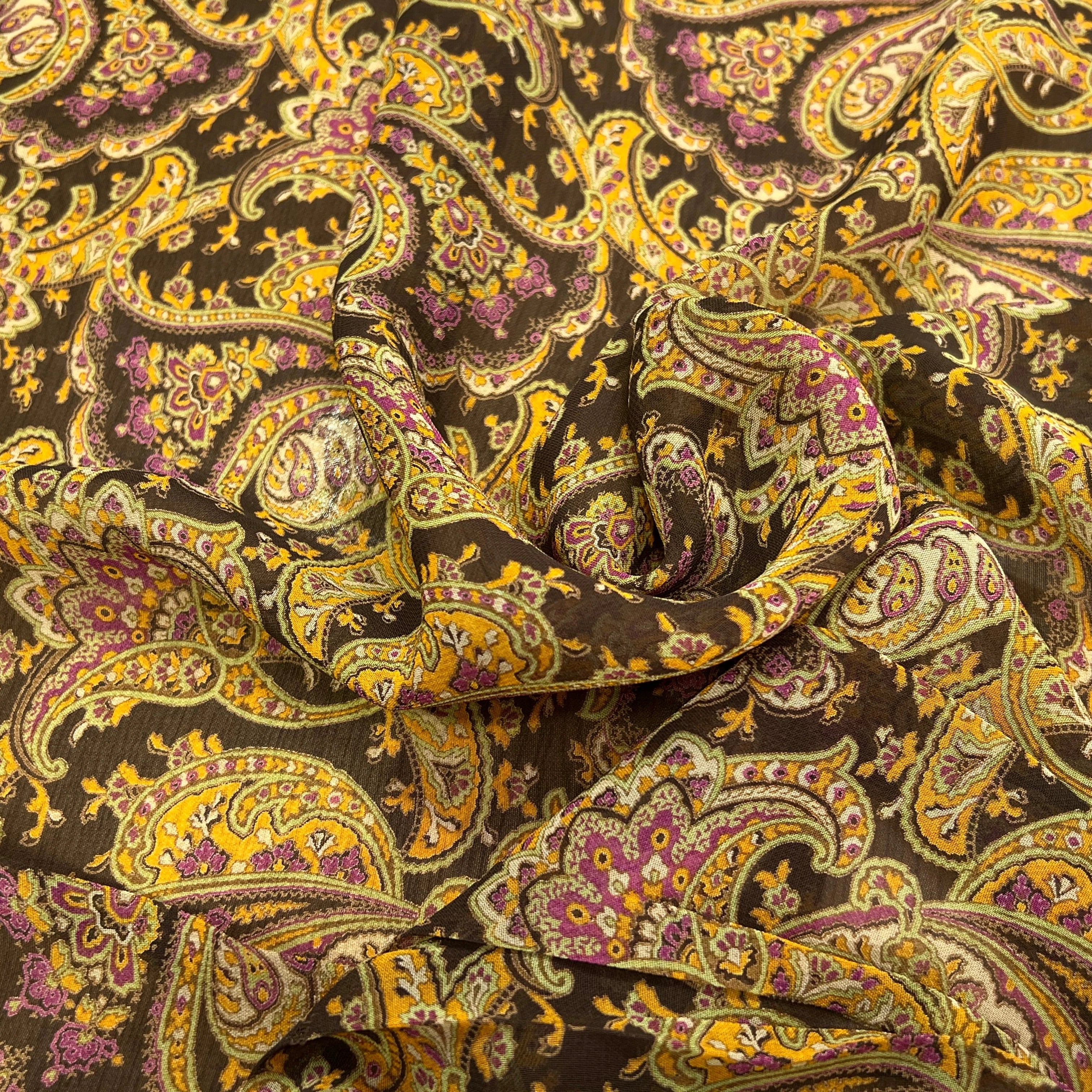 MOUSSELINE DE SOIE IMPRIMÉE FLORALES IMPERIALES - My Little Coupon