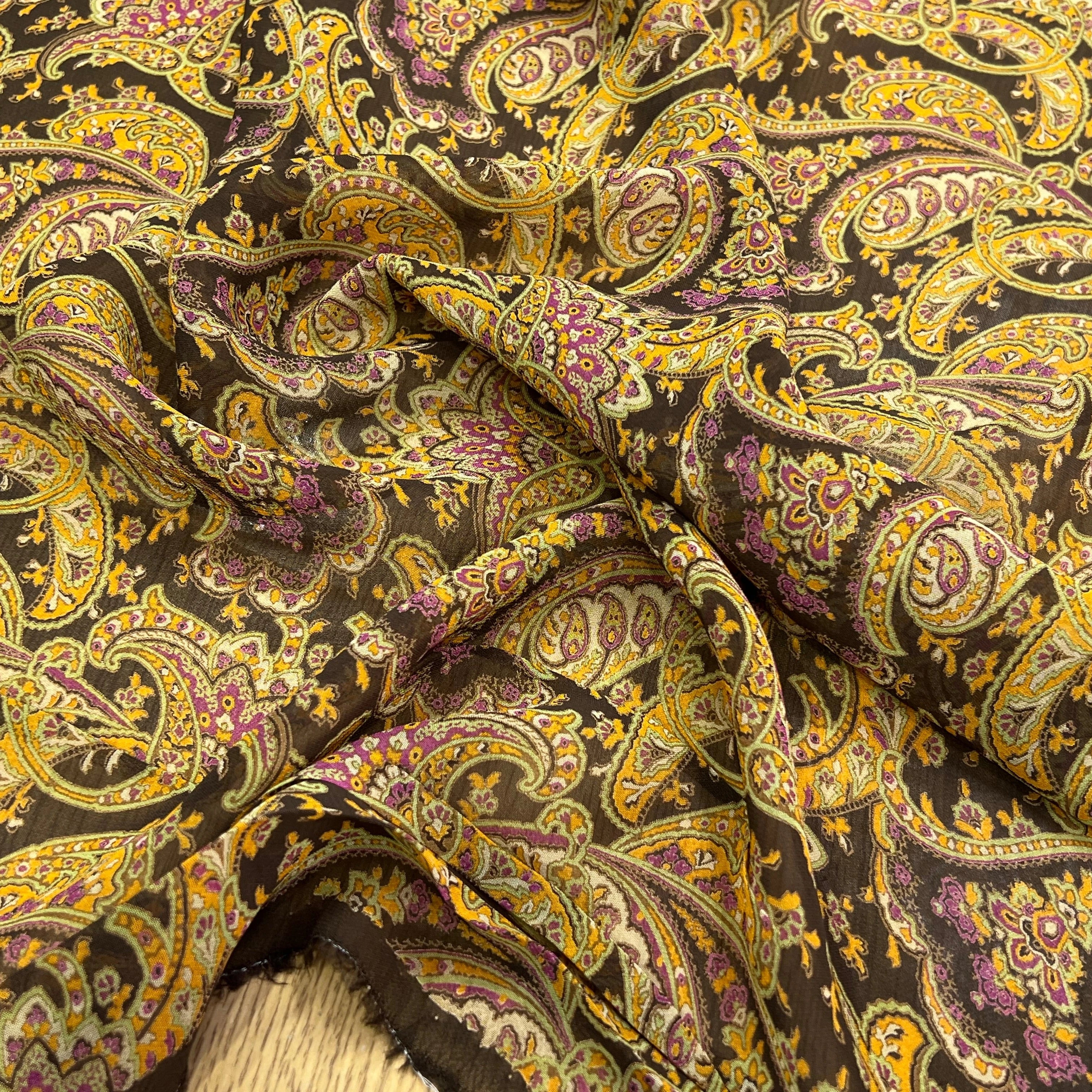 MOUSSELINE DE SOIE IMPRIMÉE FLORALES IMPERIALES - My Little Coupon