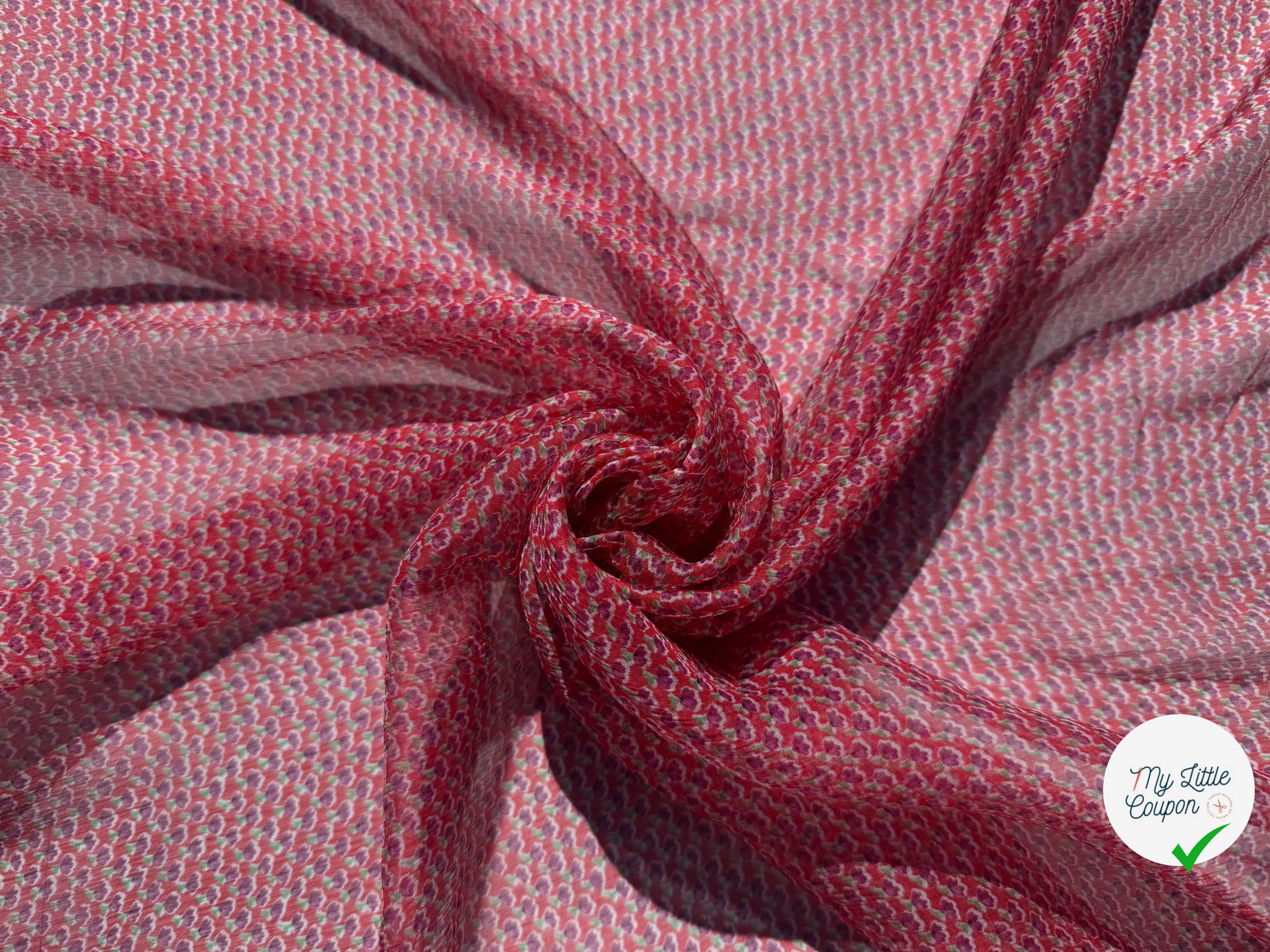 MOUSSELINE DE SOIE MOTIFS FLEURS DE PRINTEMPS - My Little Coupon