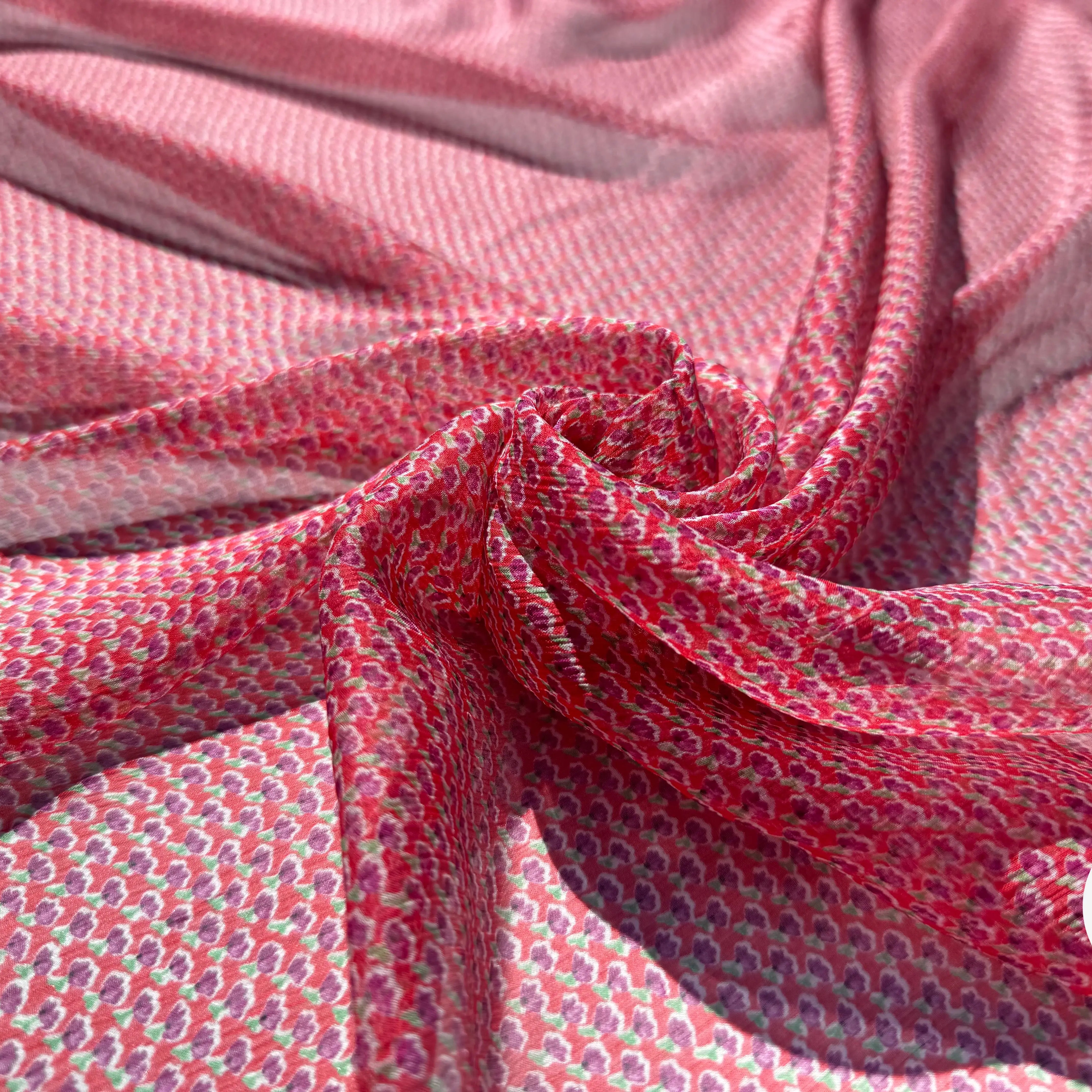 MOUSSELINE DE SOIE MOTIFS FLEURS DE PRINTEMPS - My Little Coupon