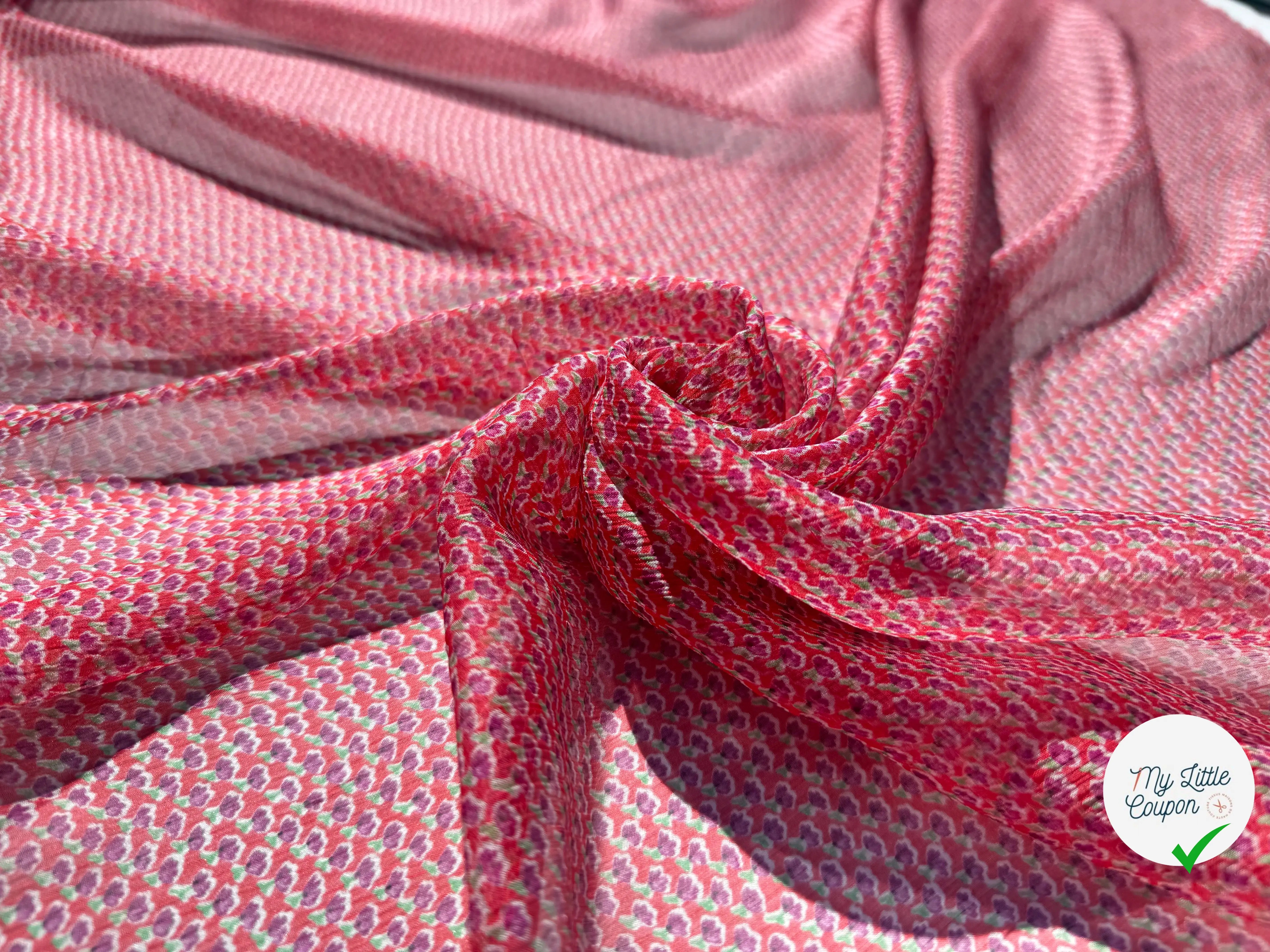 MOUSSELINE DE SOIE MOTIFS FLEURS DE PRINTEMPS - My Little Coupon