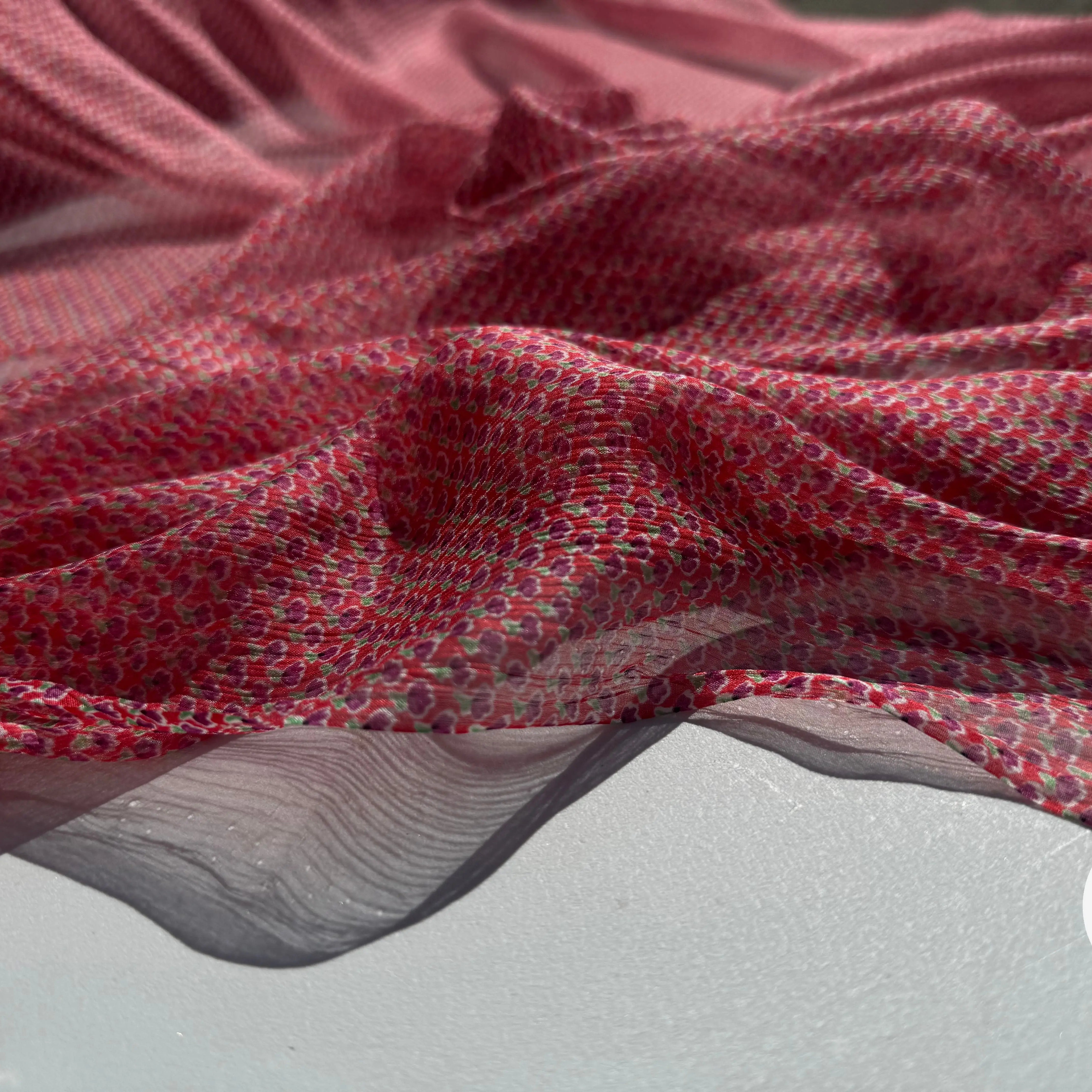 MOUSSELINE DE SOIE MOTIFS FLEURS DE PRINTEMPS - My Little Coupon