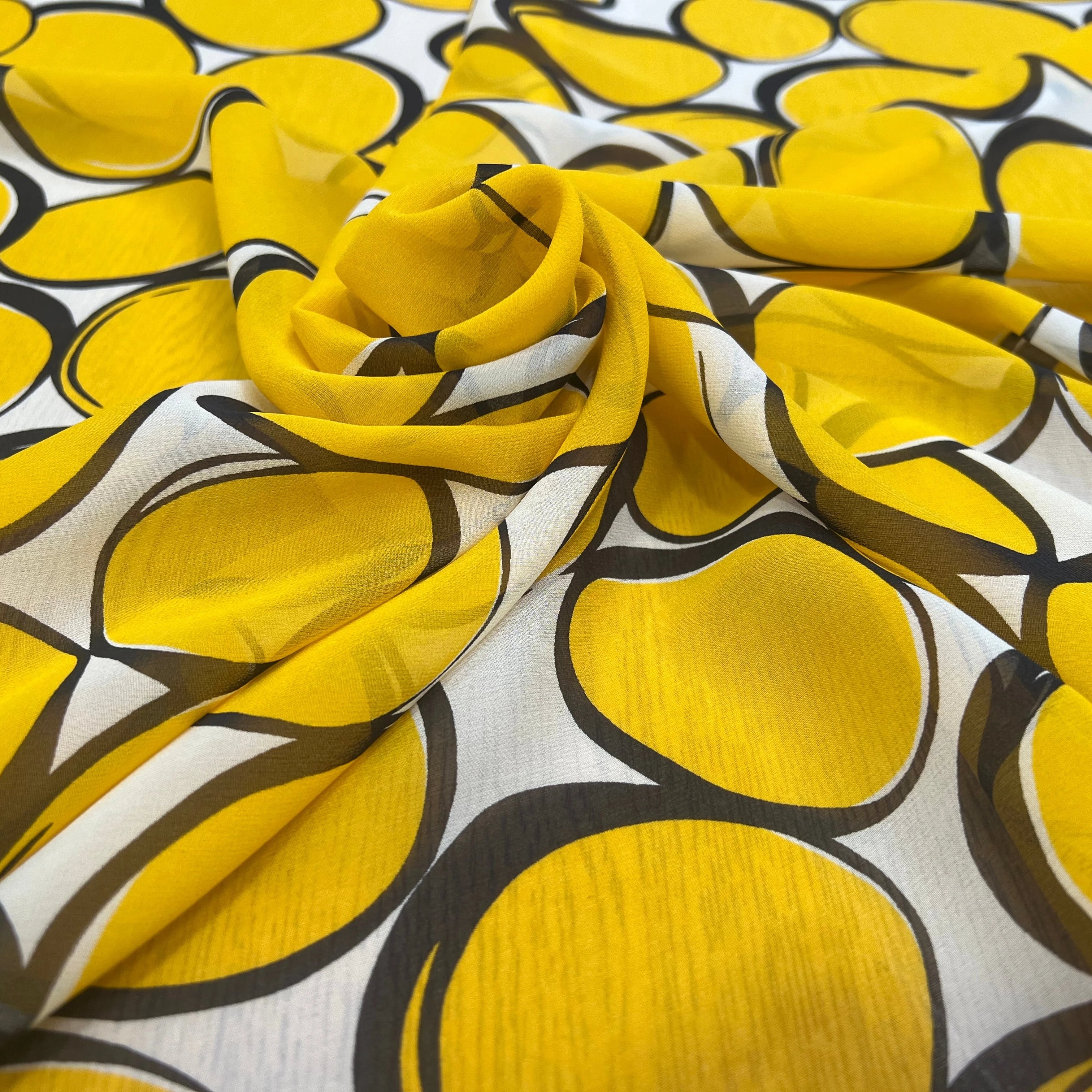 MOUSSELINE DE SOIE ROND JAUNE - My Little Coupon