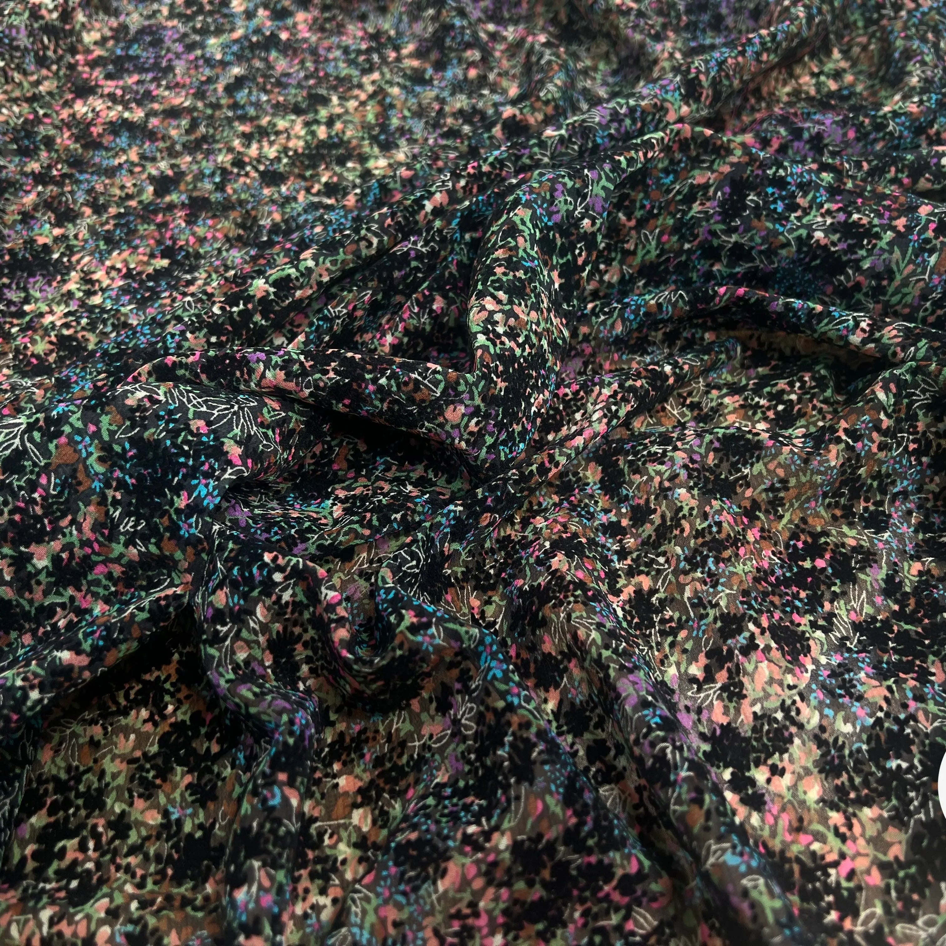 MOUSSELINE DÉVORÉE FLEURS VELOURS - My Little Coupon