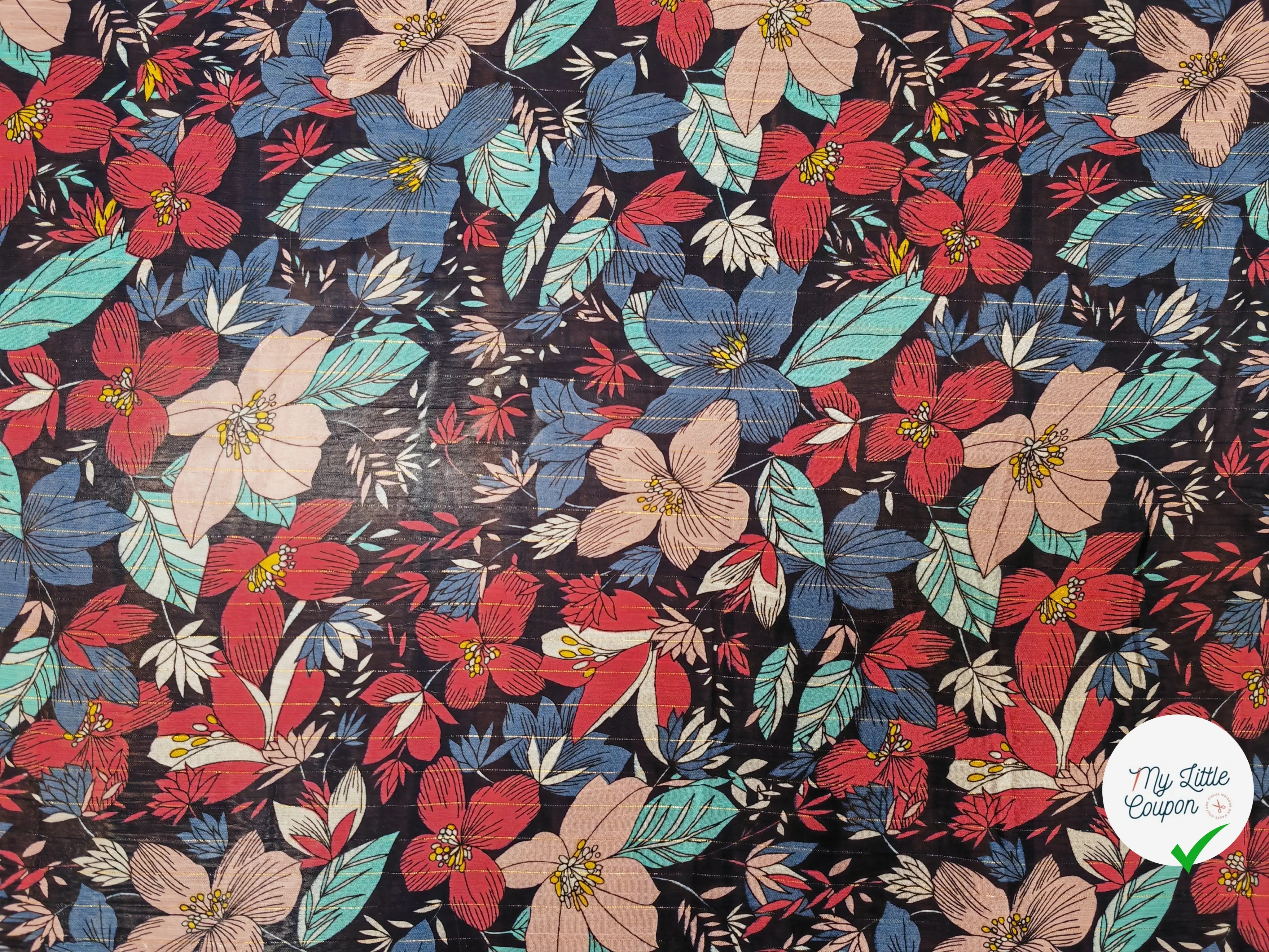 MOUSSELINE HIBISCUS ROSE & BLEU - My Little Coupon