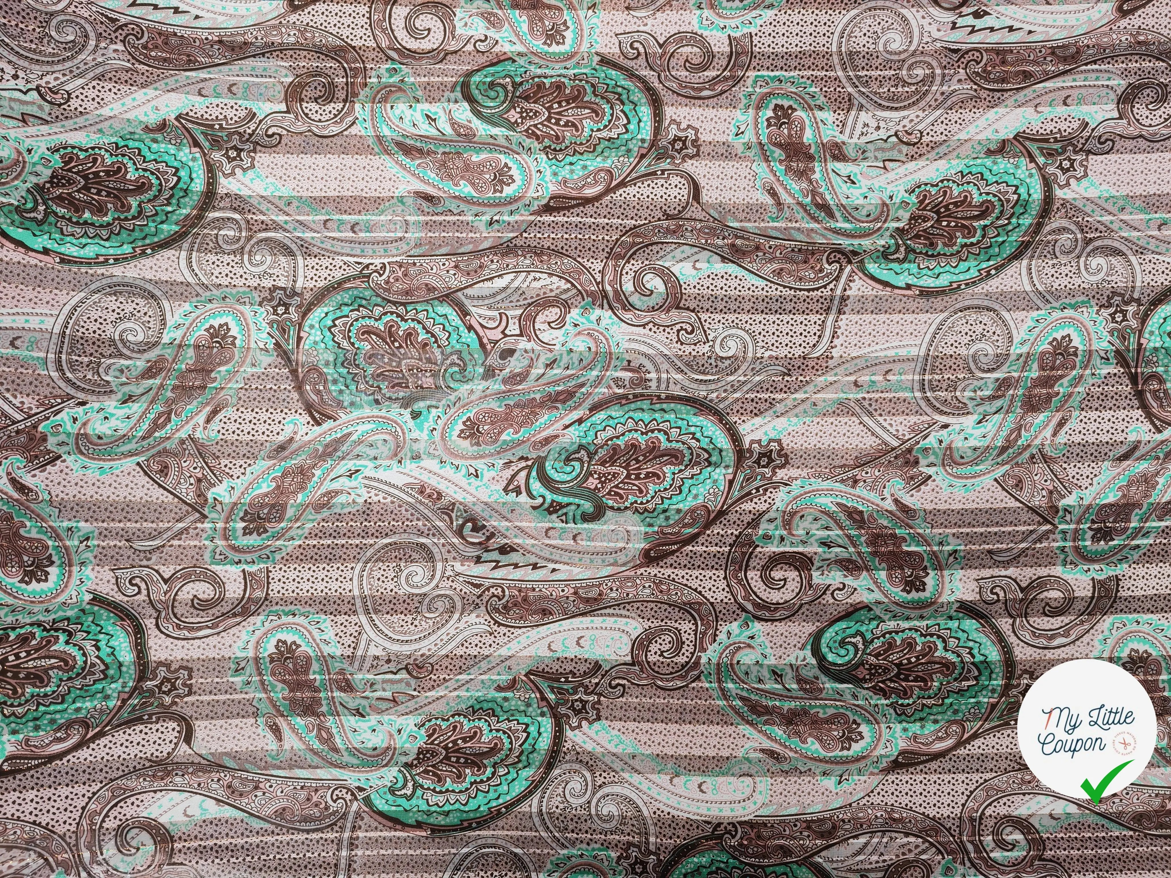 MOUSSELINE MOTIF BANDANA CHÂTAIGNE & ÉMERAUDE - My Little Coupon