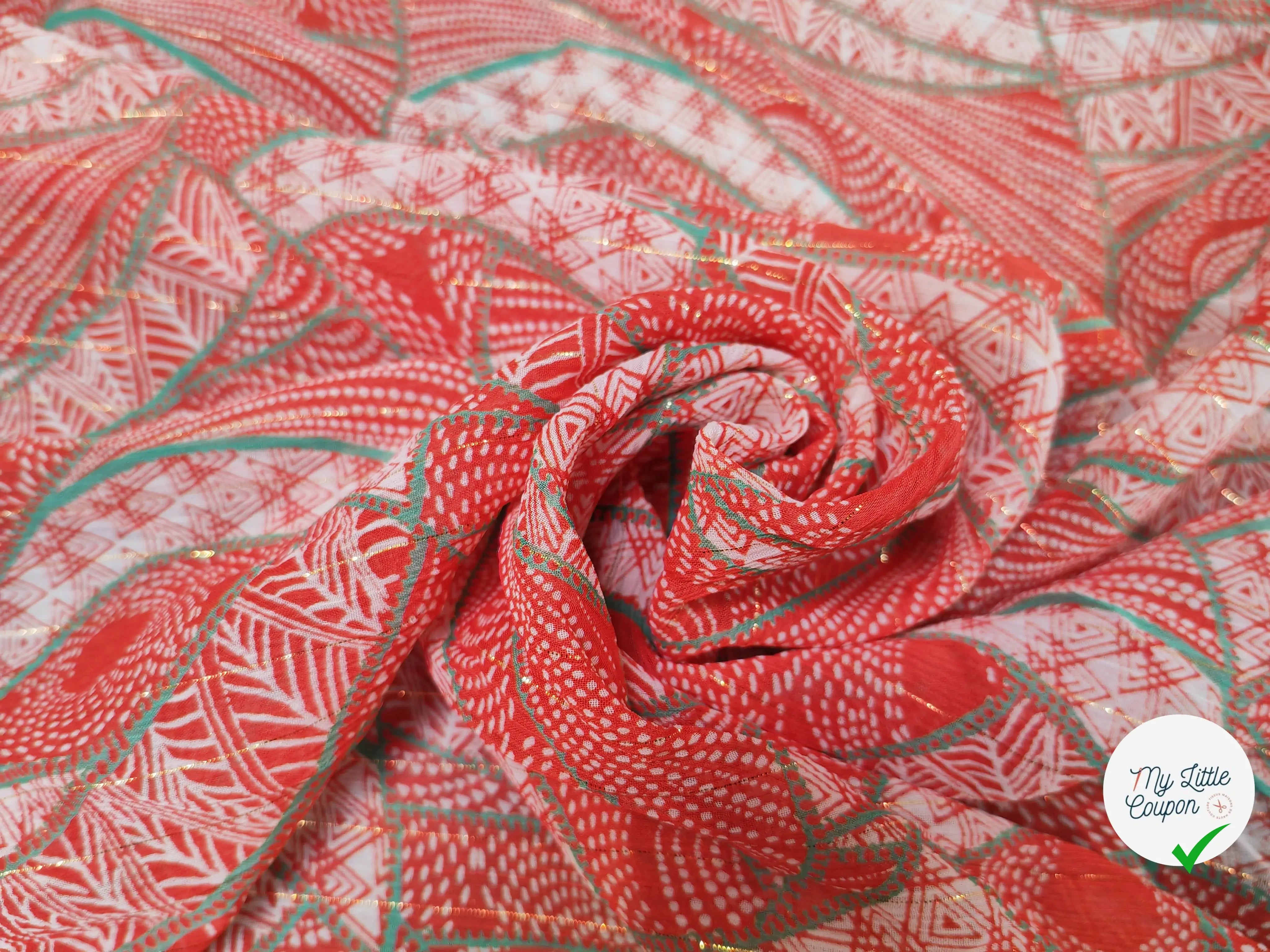 MOUSSELINE OEIL DE PAON ROUGE - My Little Coupon