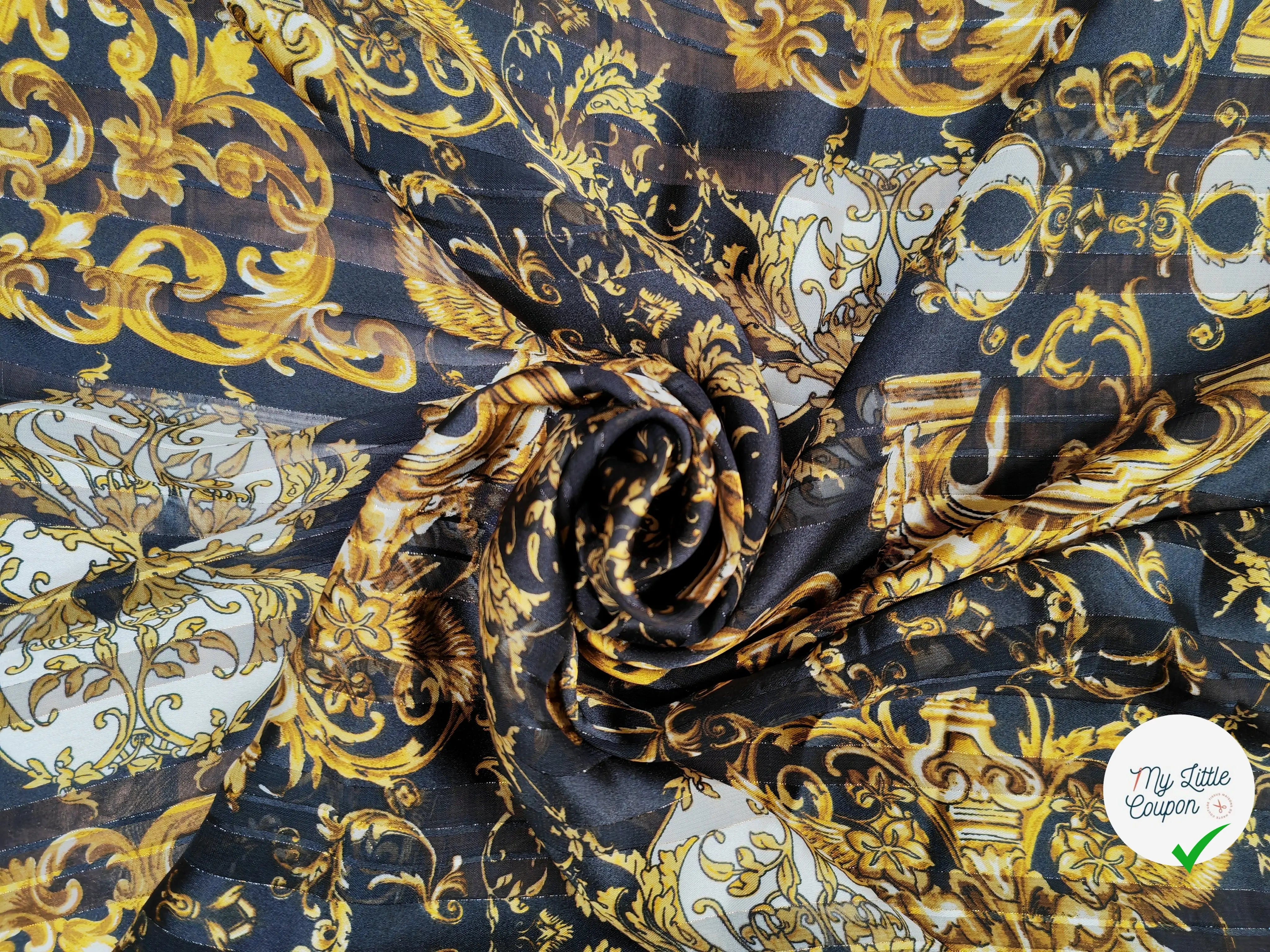 MOUSSELINE ORNEMENTS ROYAL FOND NOIR - My Little Coupon