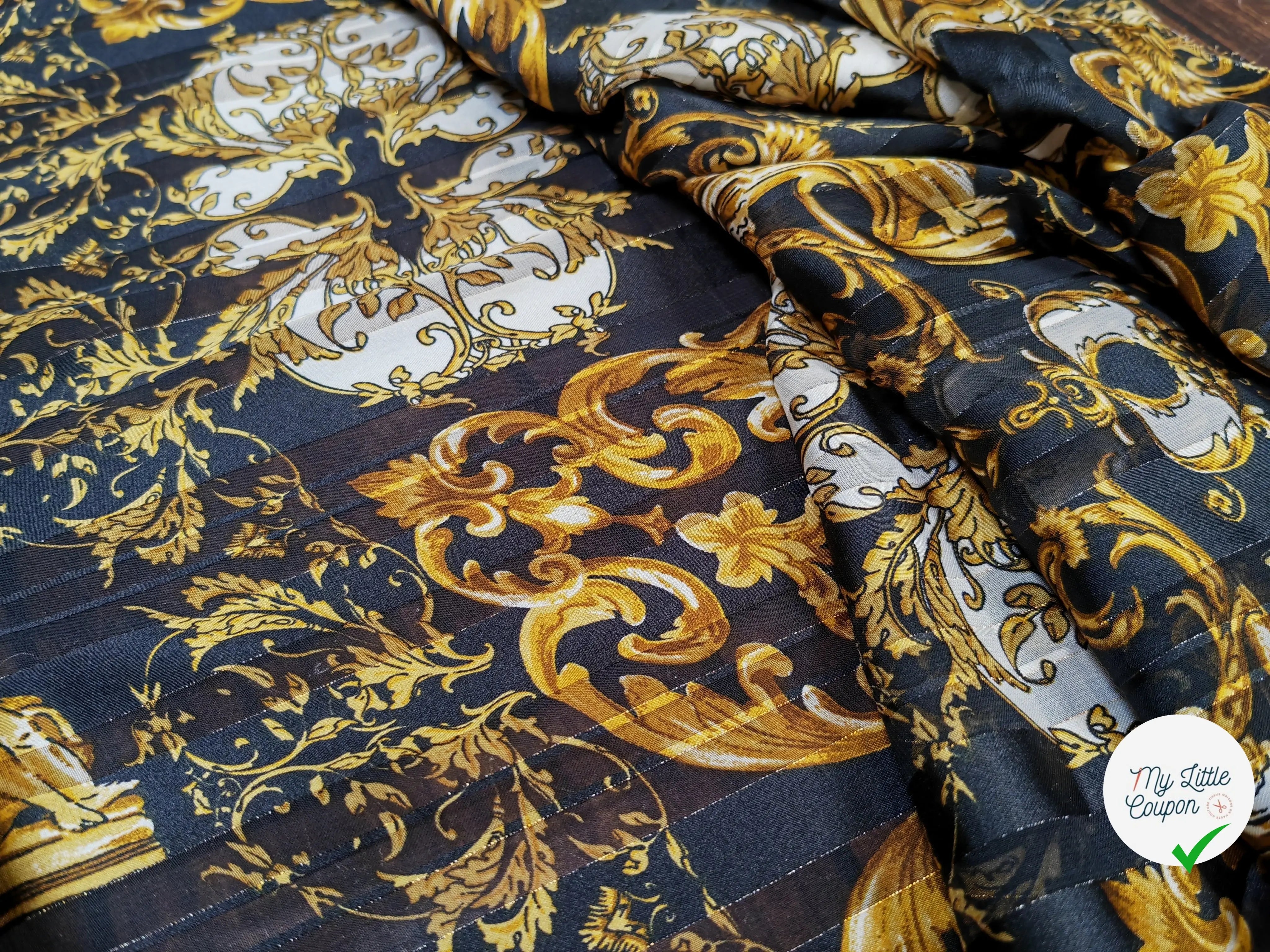MOUSSELINE ORNEMENTS ROYAL FOND NOIR - My Little Coupon
